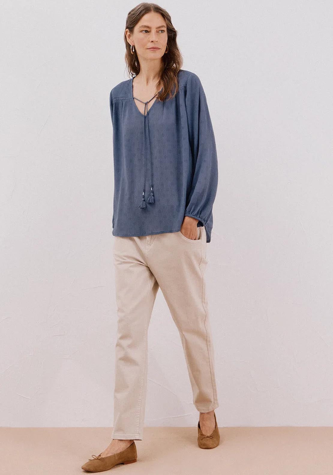 Tassels Blouse - Blue