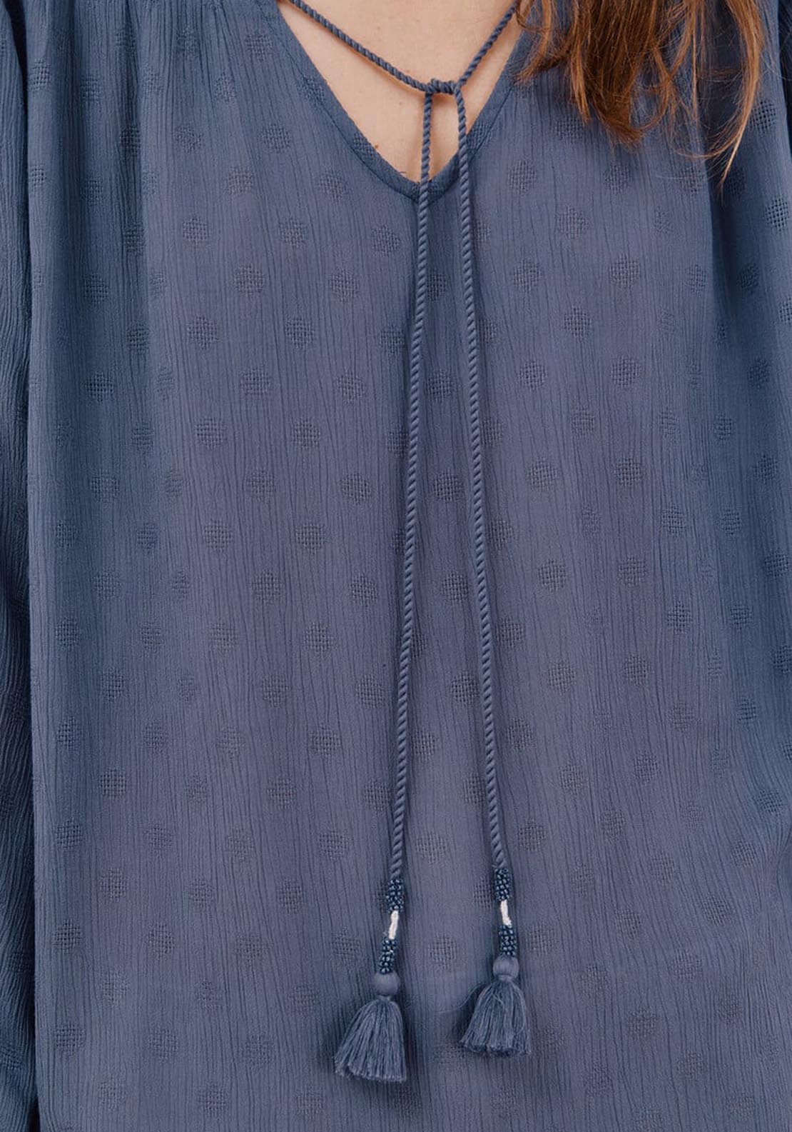 Tassels Blouse - Blue