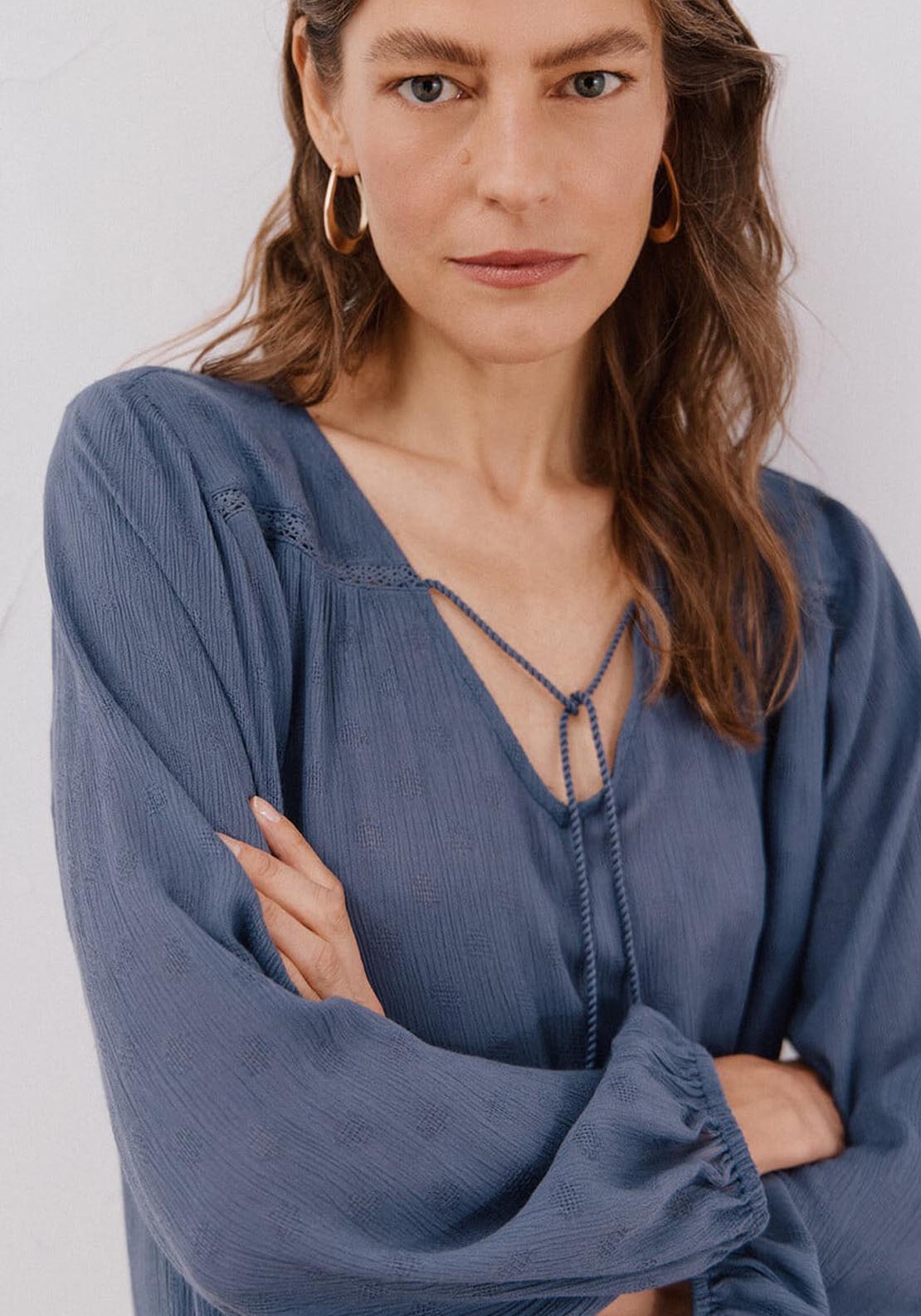 Tassels Blouse - Blue