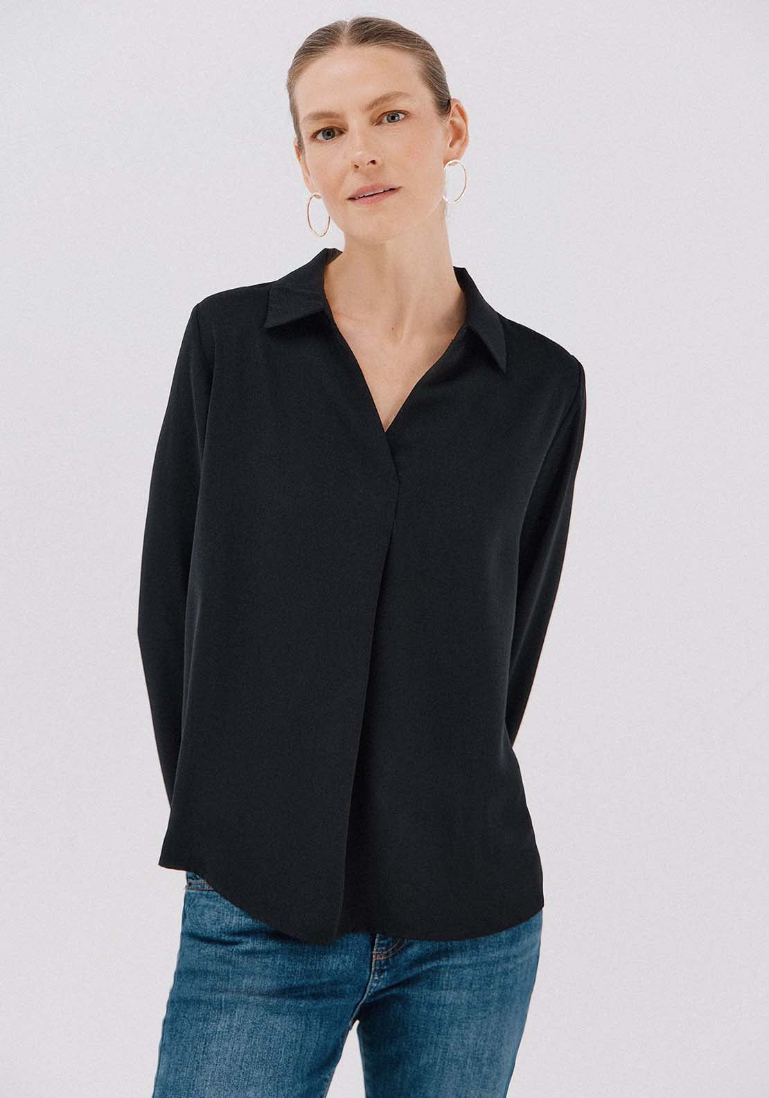 Pleated Shirt - Black