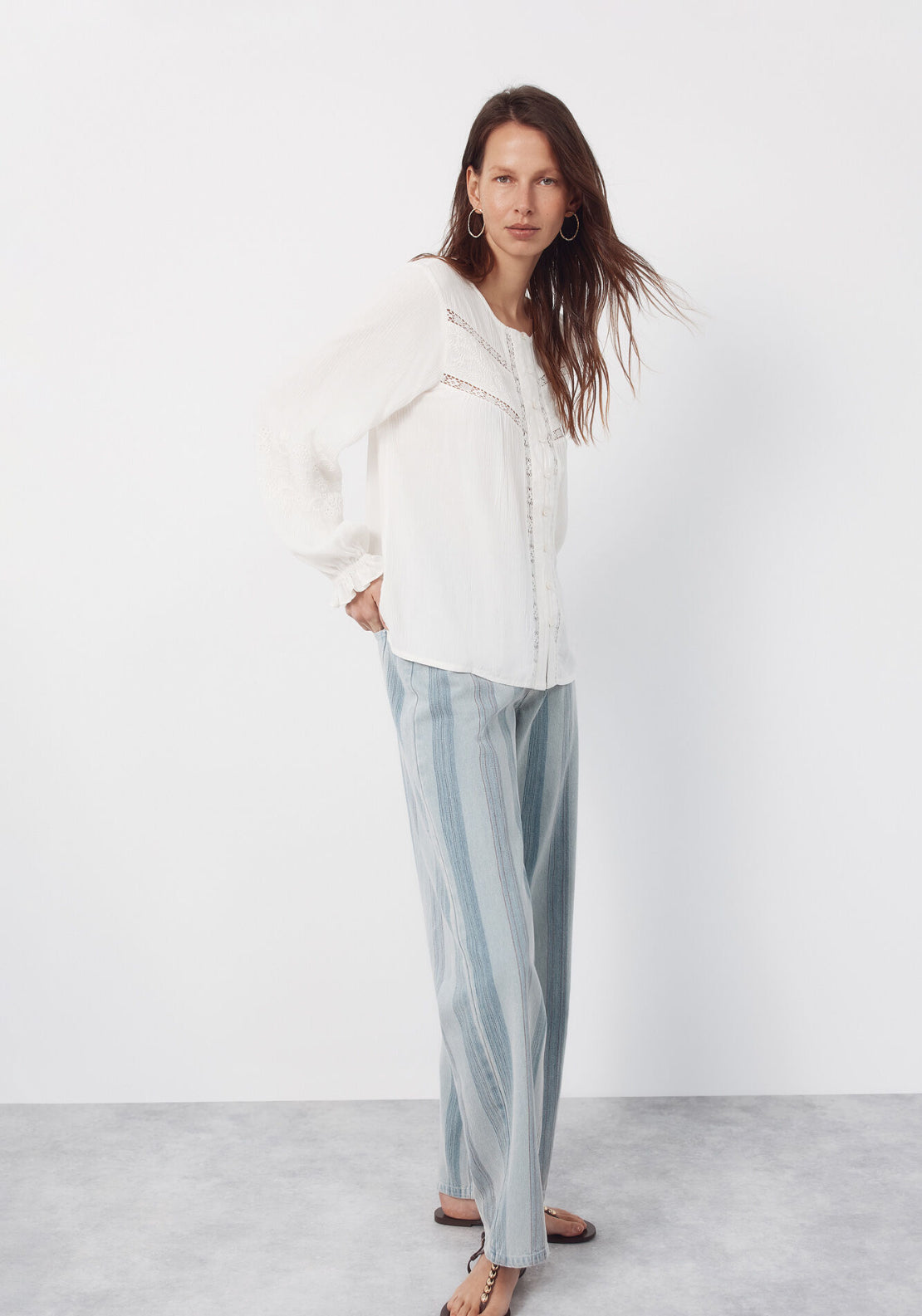 Embroidered Blouse - Cream