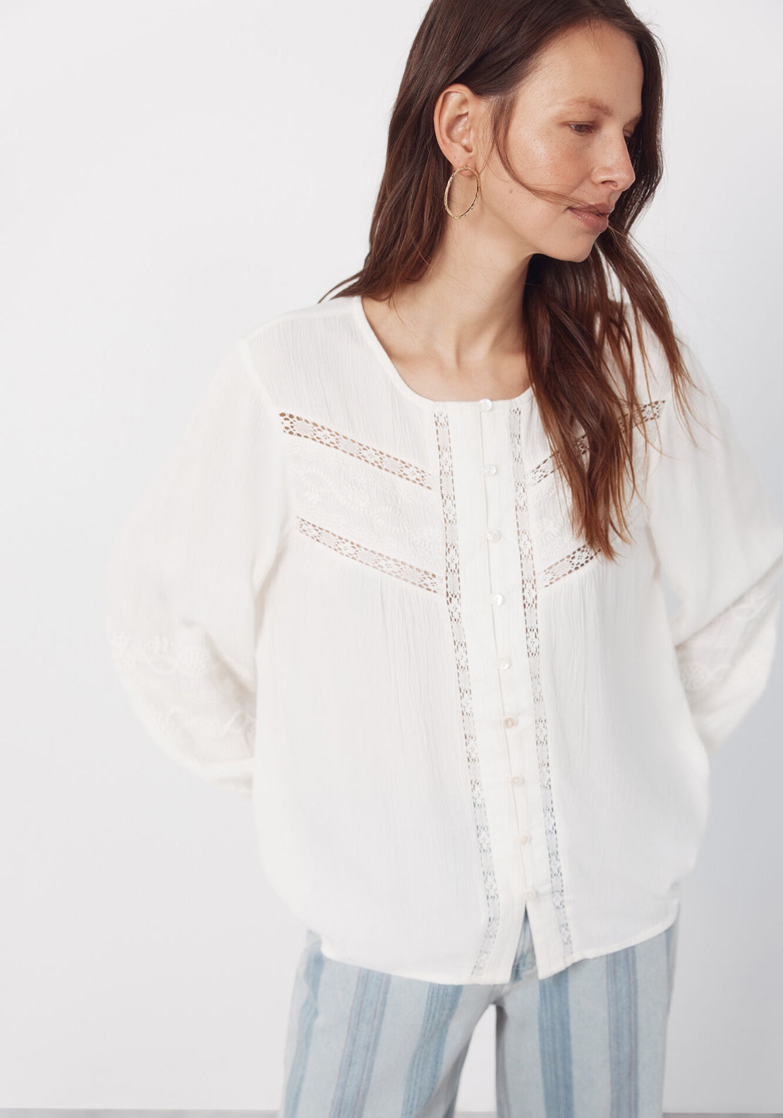 Embroidered Blouse - Cream