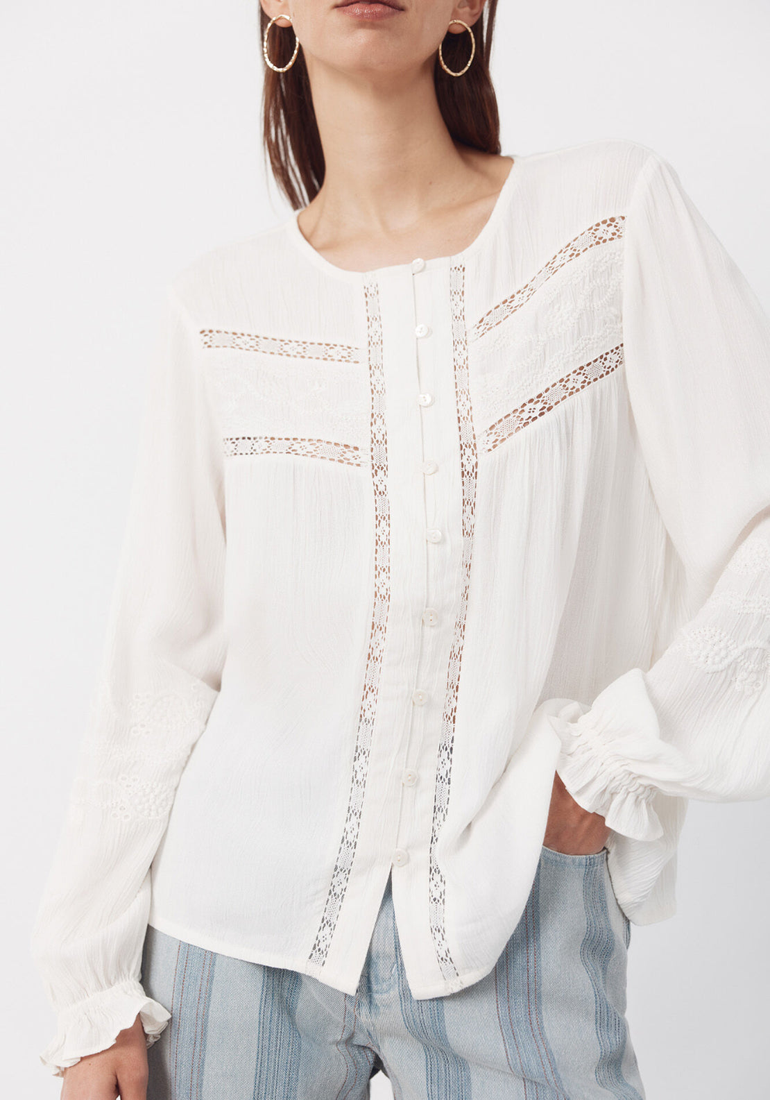 Embroidered Blouse - Cream