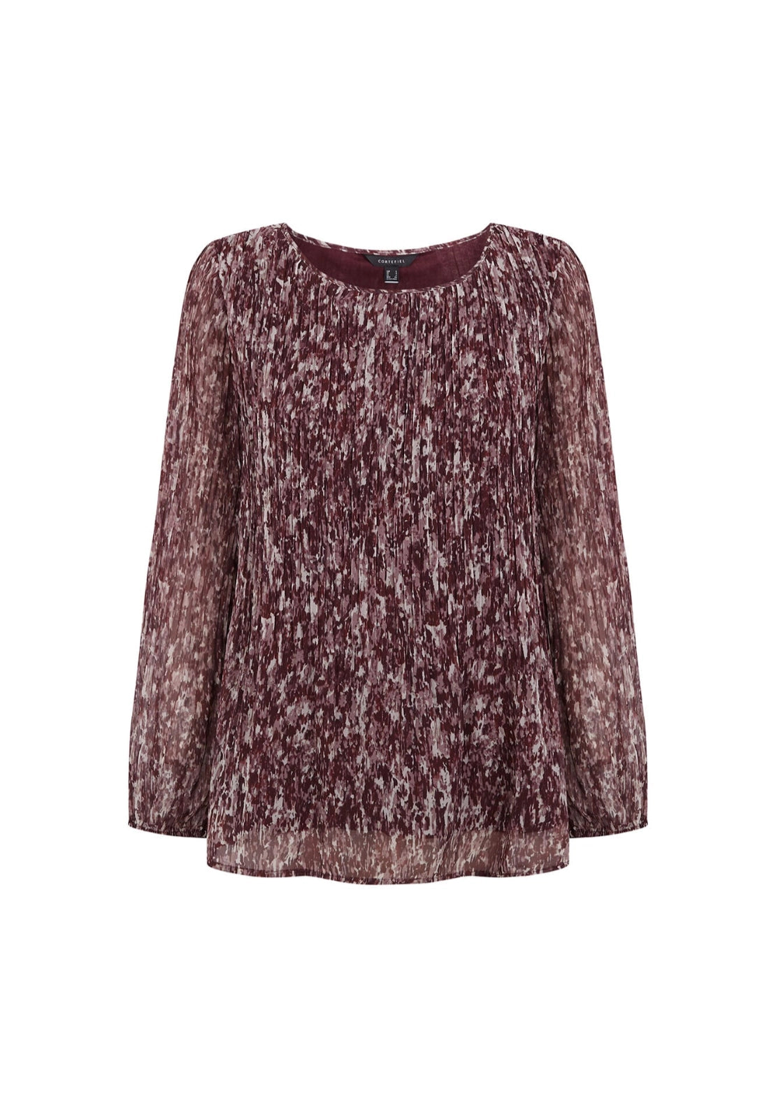 Pleated Long Sleeve Blouse - Purple/lilac