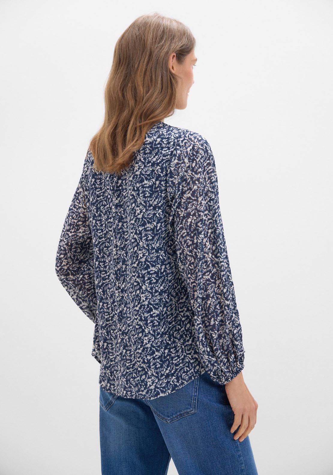 Cortefiel Textured Fabric Blouse - Blue 5 Shaws Department Stores