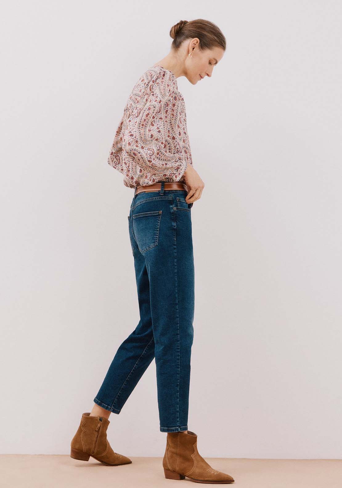 Cortefiel Printed blouse - White Print 3 Shaws Department Stores