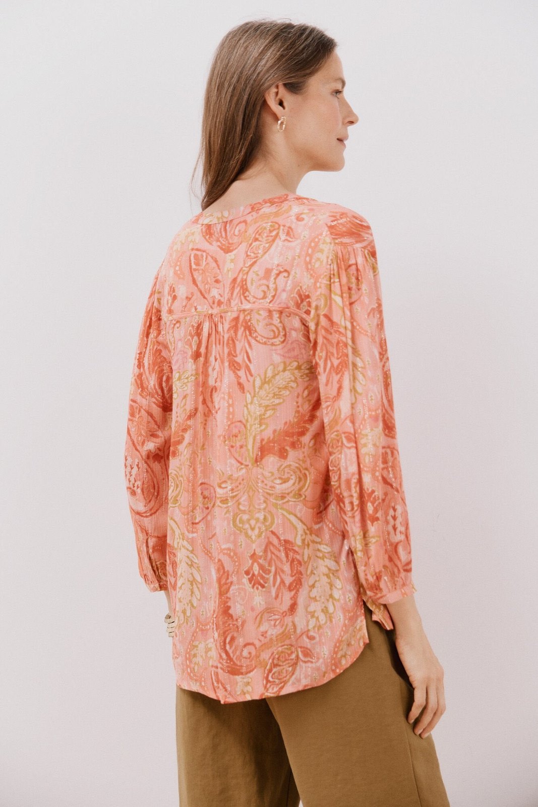 Cortefiel Long Sleeve Blouse with Lurex Detal - Multicoloured 5 Shaws Department Stores