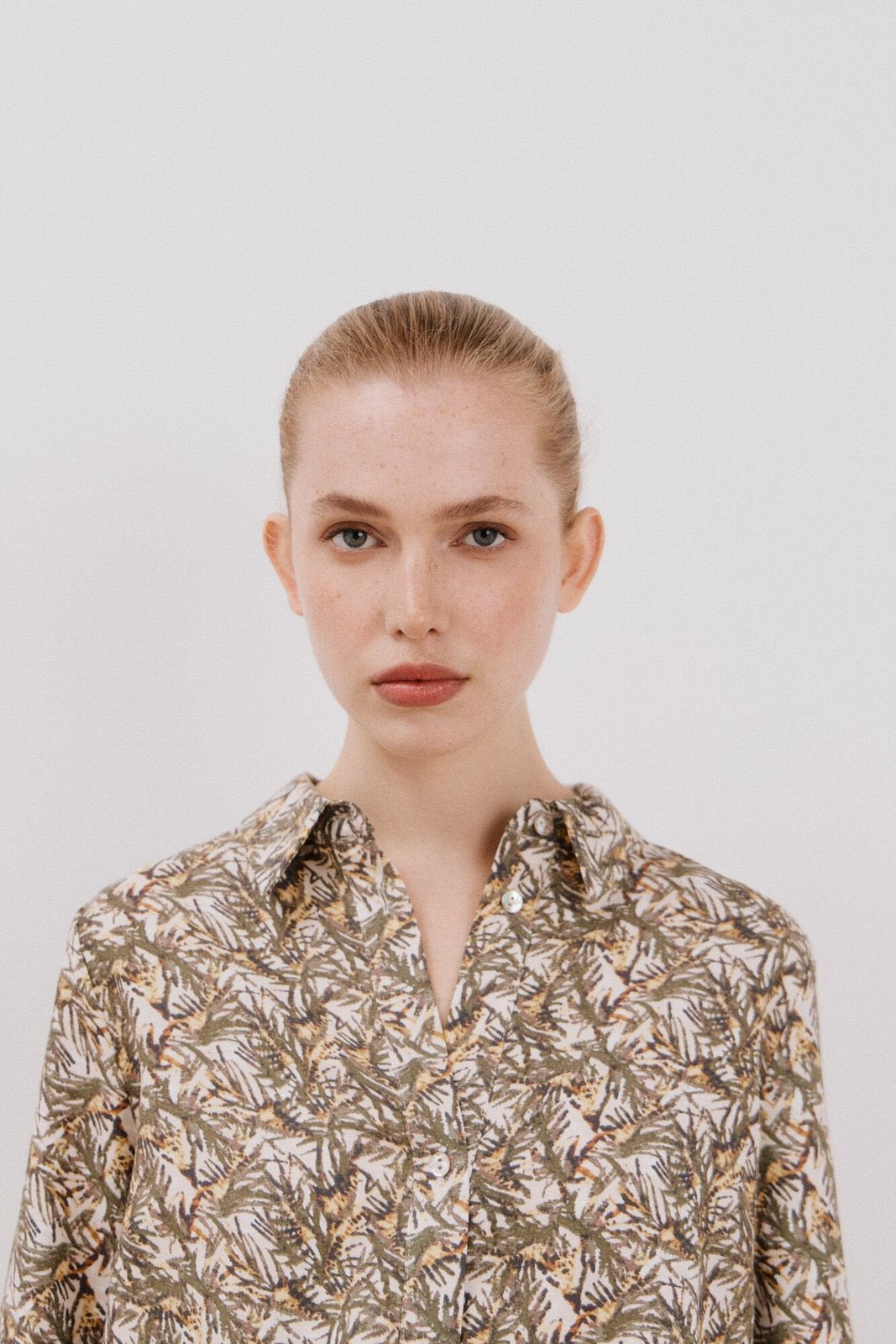 Cortefiel Printed Shirt With Knot - Green Print 4 Shaws Department Stores