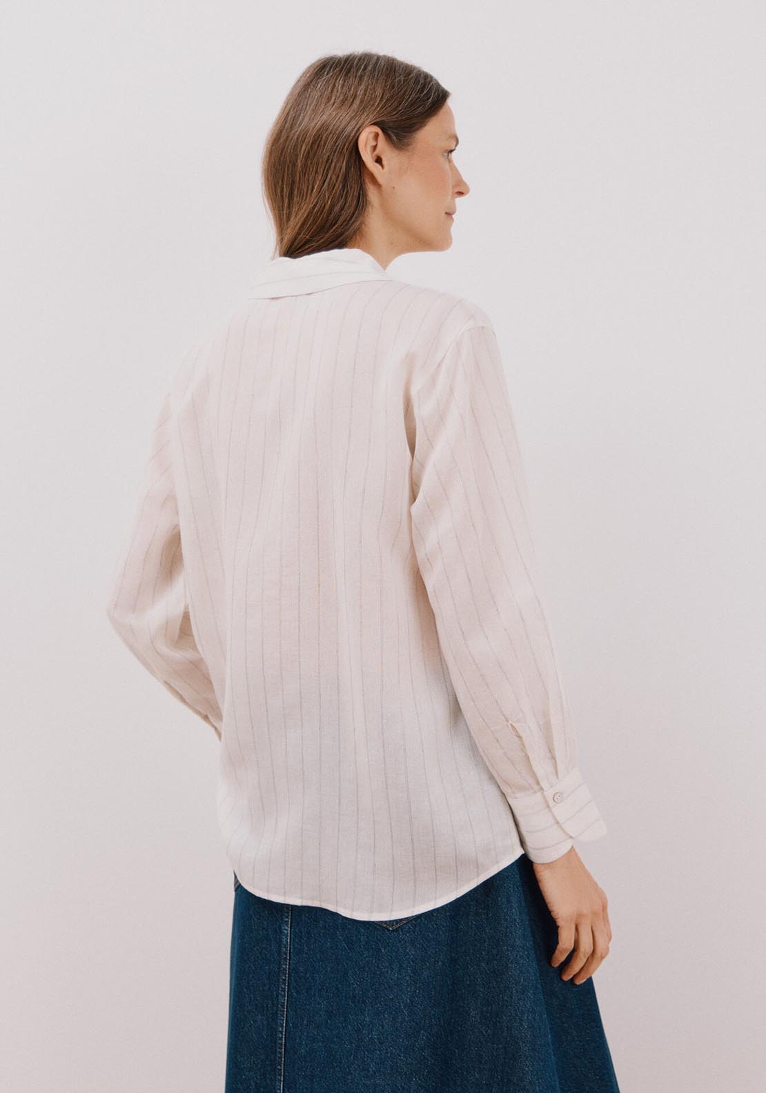Cortefiel Striped Shirt - Sand 3 Shaws Department Stores