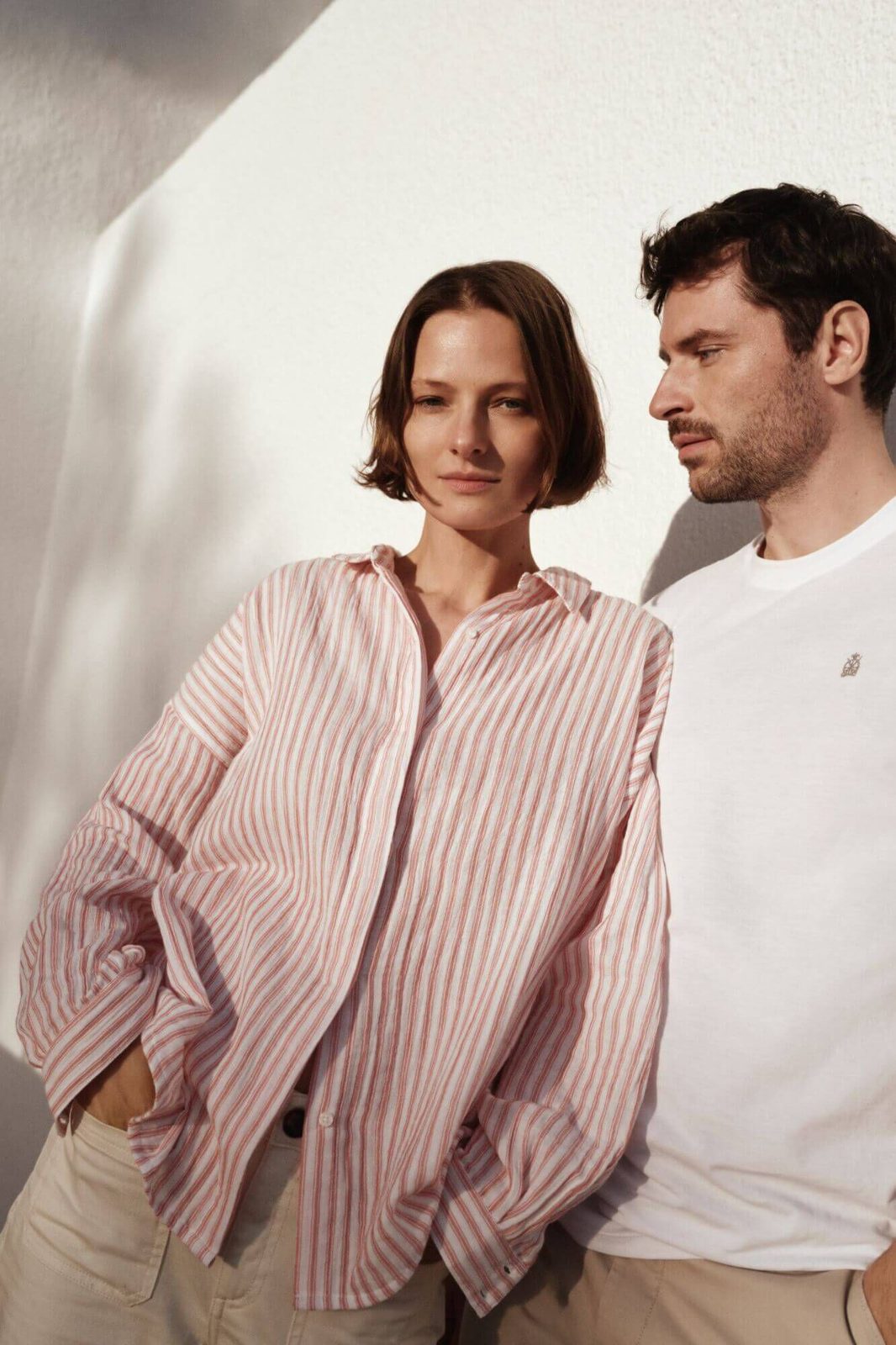 Cortefiel Striped shirt - White Print 6 Shaws Department Stores