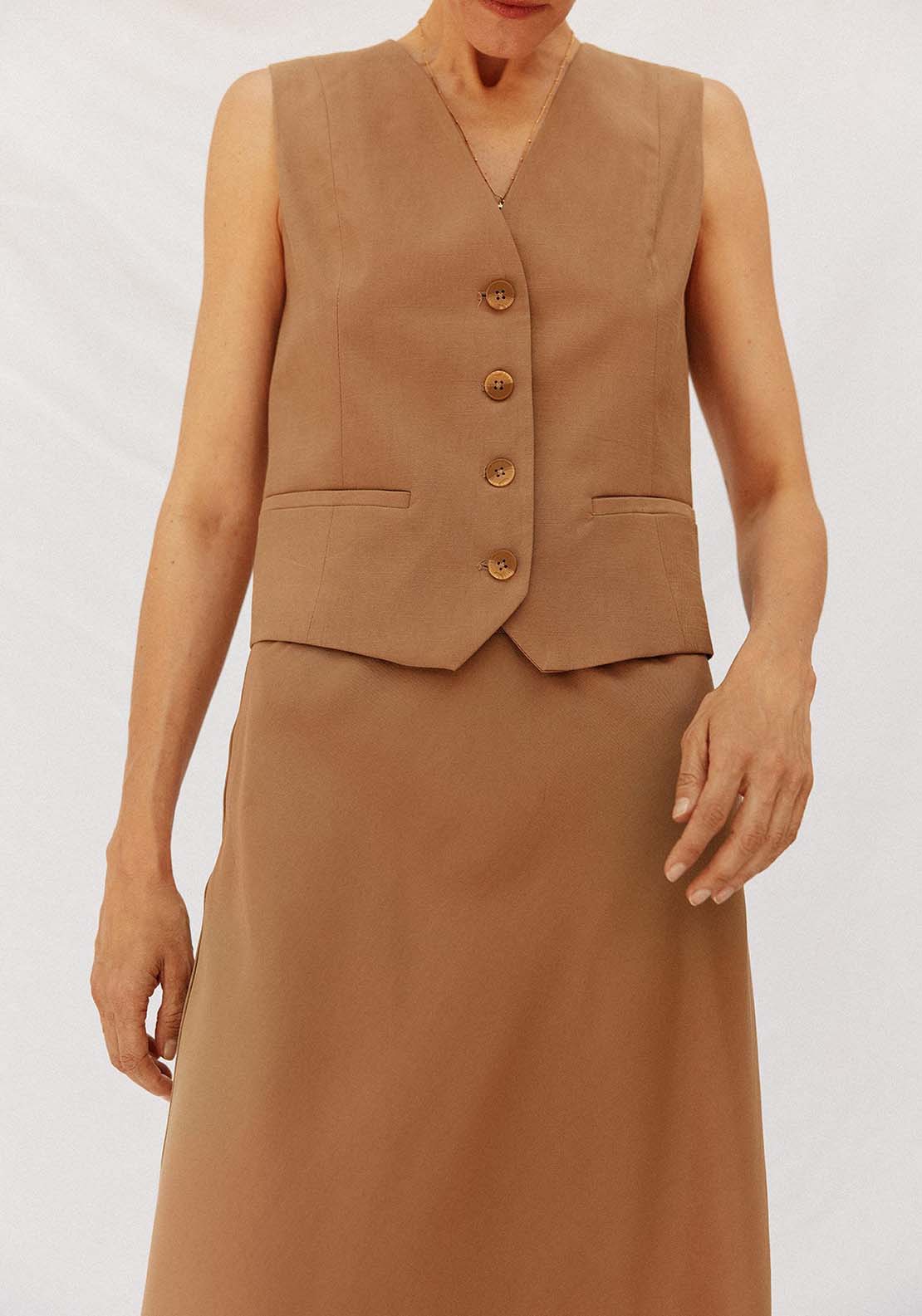 Dress Trousers With Belt - Brown