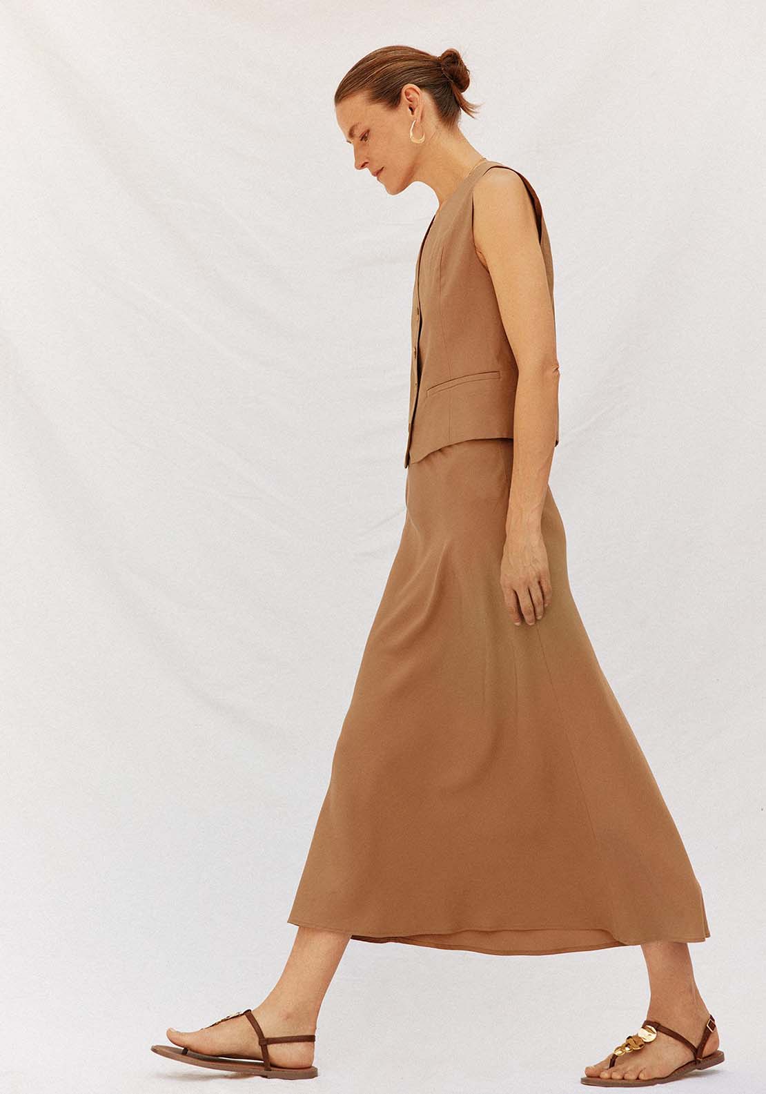 Dress Trousers With Belt - Brown