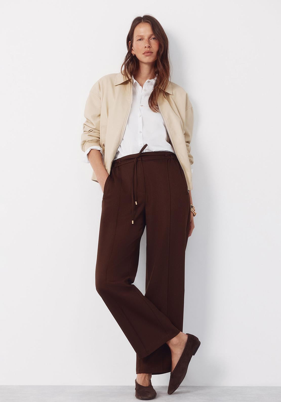 Dress Pants With Belt - Brown