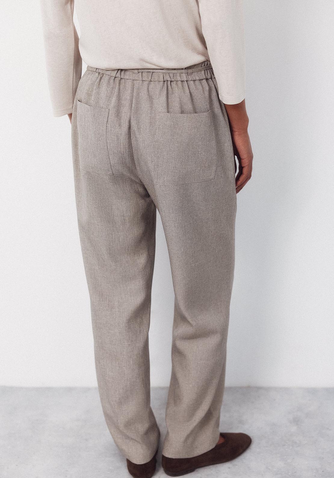 Dress Pants With Belt - Beige