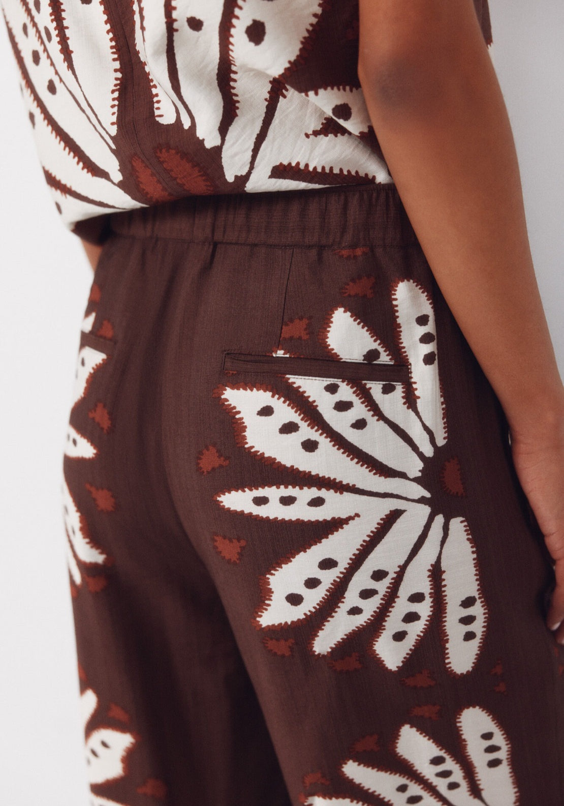 Cortefiel Print Trousers Positioned - Brown 4 Shaws Department Stores