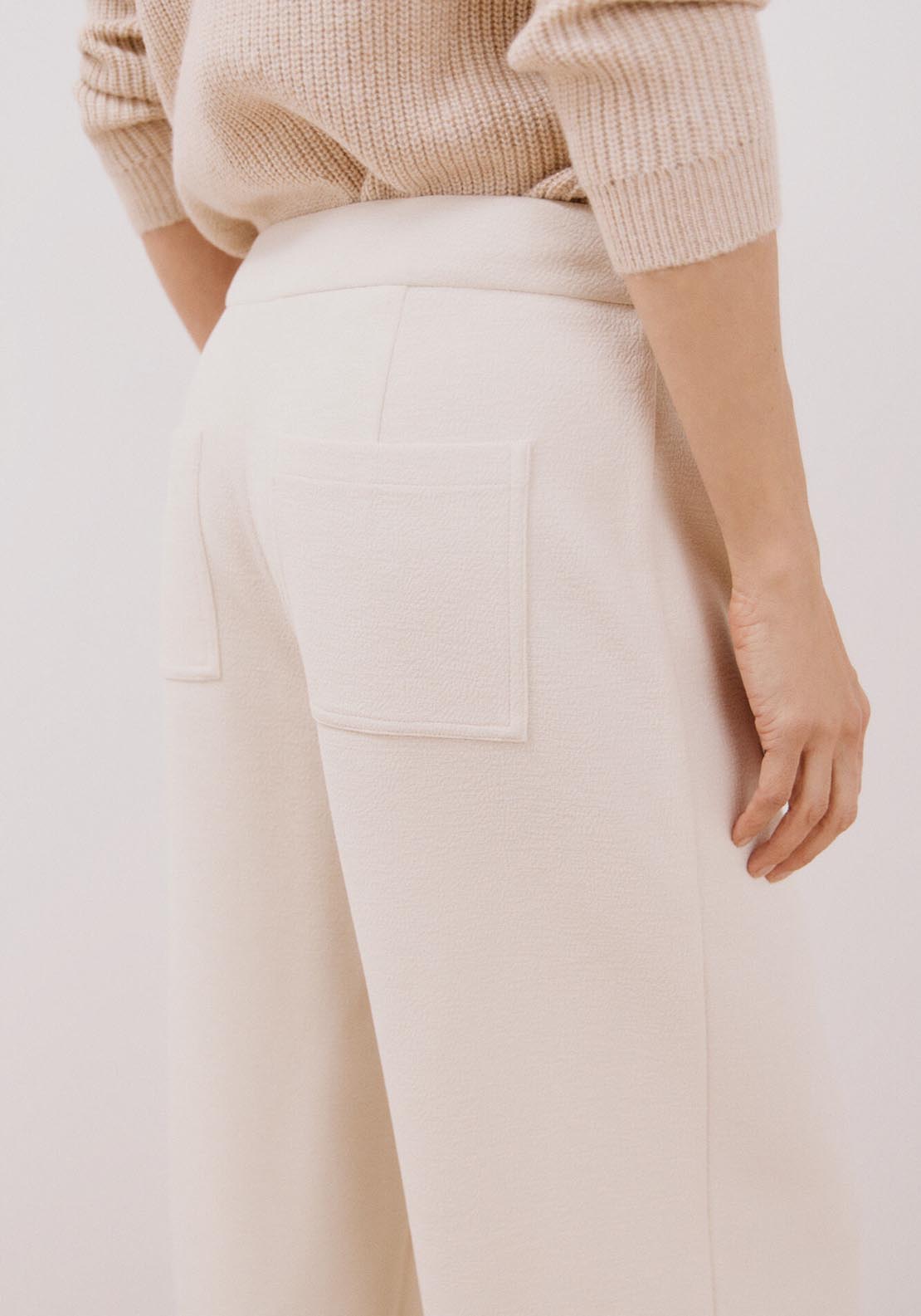Cortefiel Knit Trousers With Buttons - Ivory 5 Shaws Department Stores