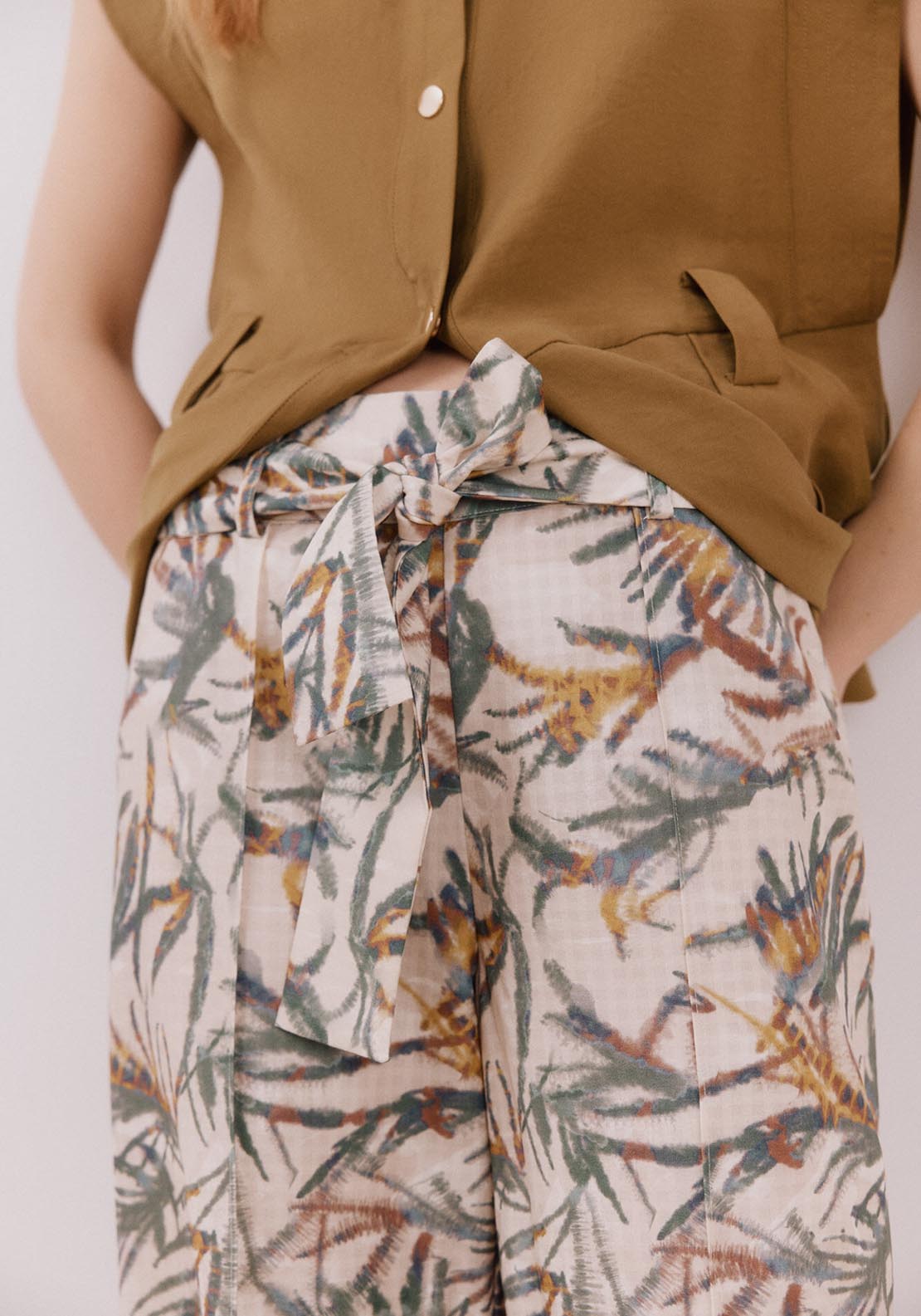 Cortefiel Flowing Printed Trousers - Multicoloured 3 Shaws Department Stores