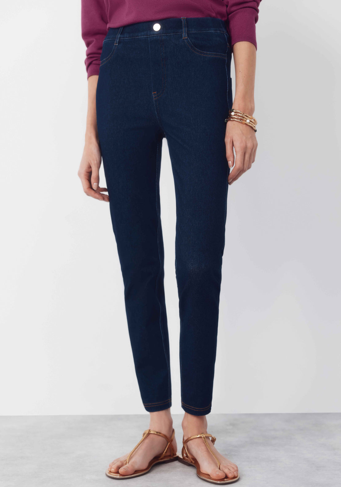 Cortefiel Jersey Knit Denim Legging - Blue 1 Shaws Department Stores