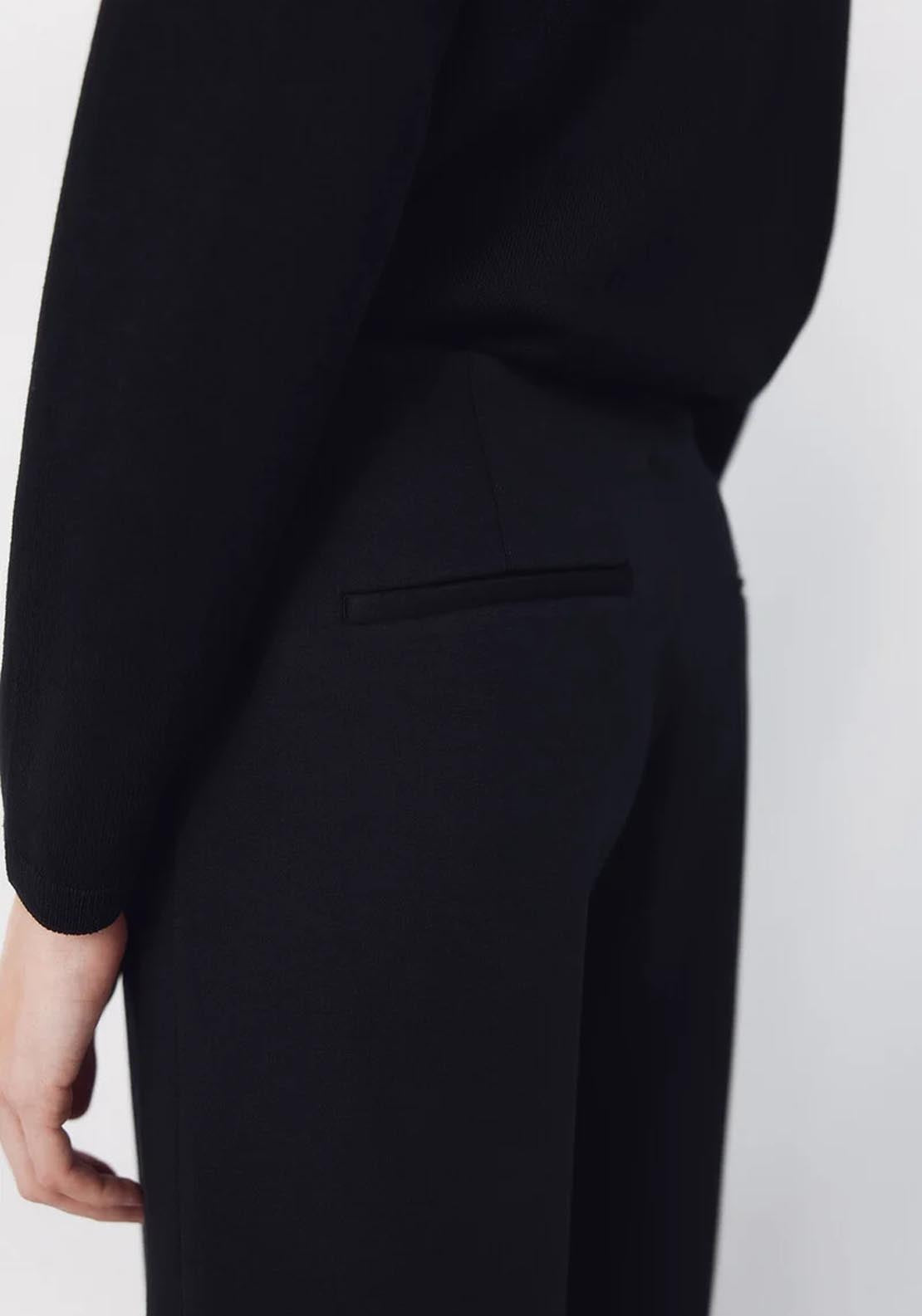 Cortefiel Wide Jersey Knit Trousers - Black 3 Shaws Department Stores