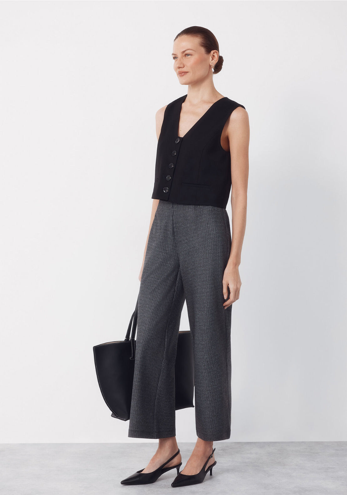 Cortefiel Wide Jersey Knit Trousers - Grey 5 Shaws Department Stores