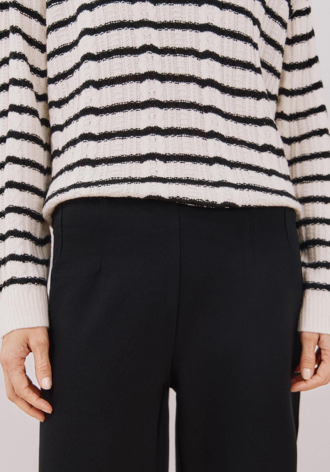 Cortefiel Palazzo Cut Trousers - Black 3 Shaws Department Stores