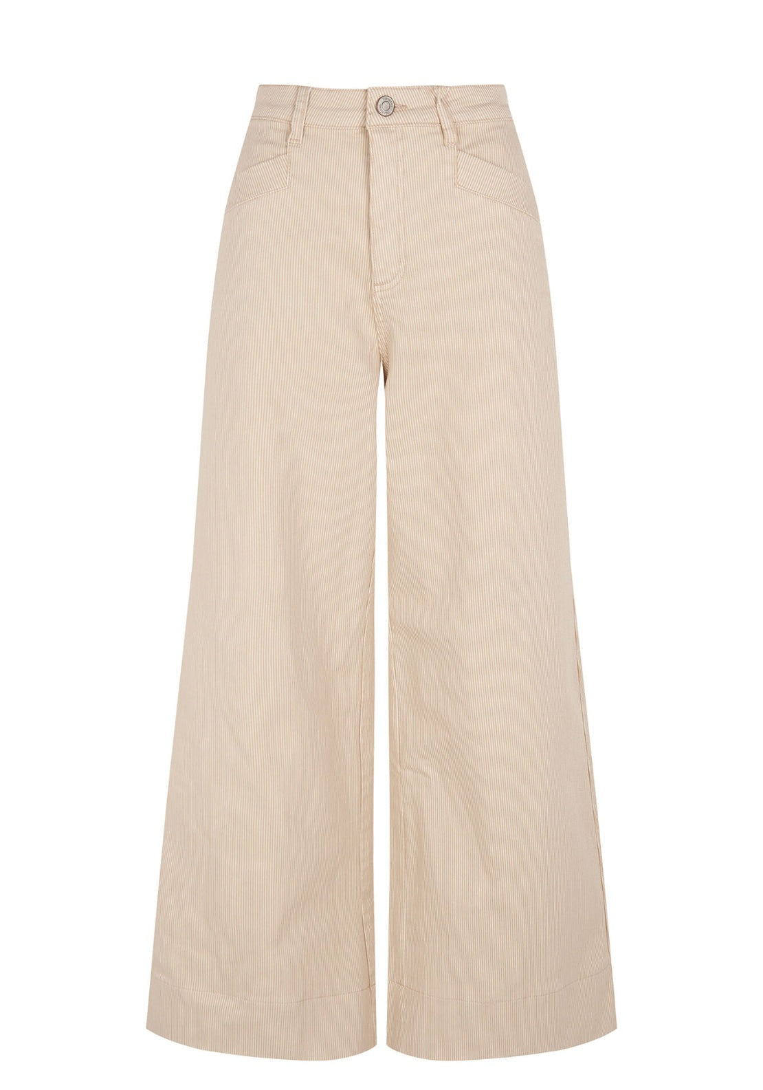Cortefiel Sand Striped Trousers - Cream 1 Shaws Department Stores