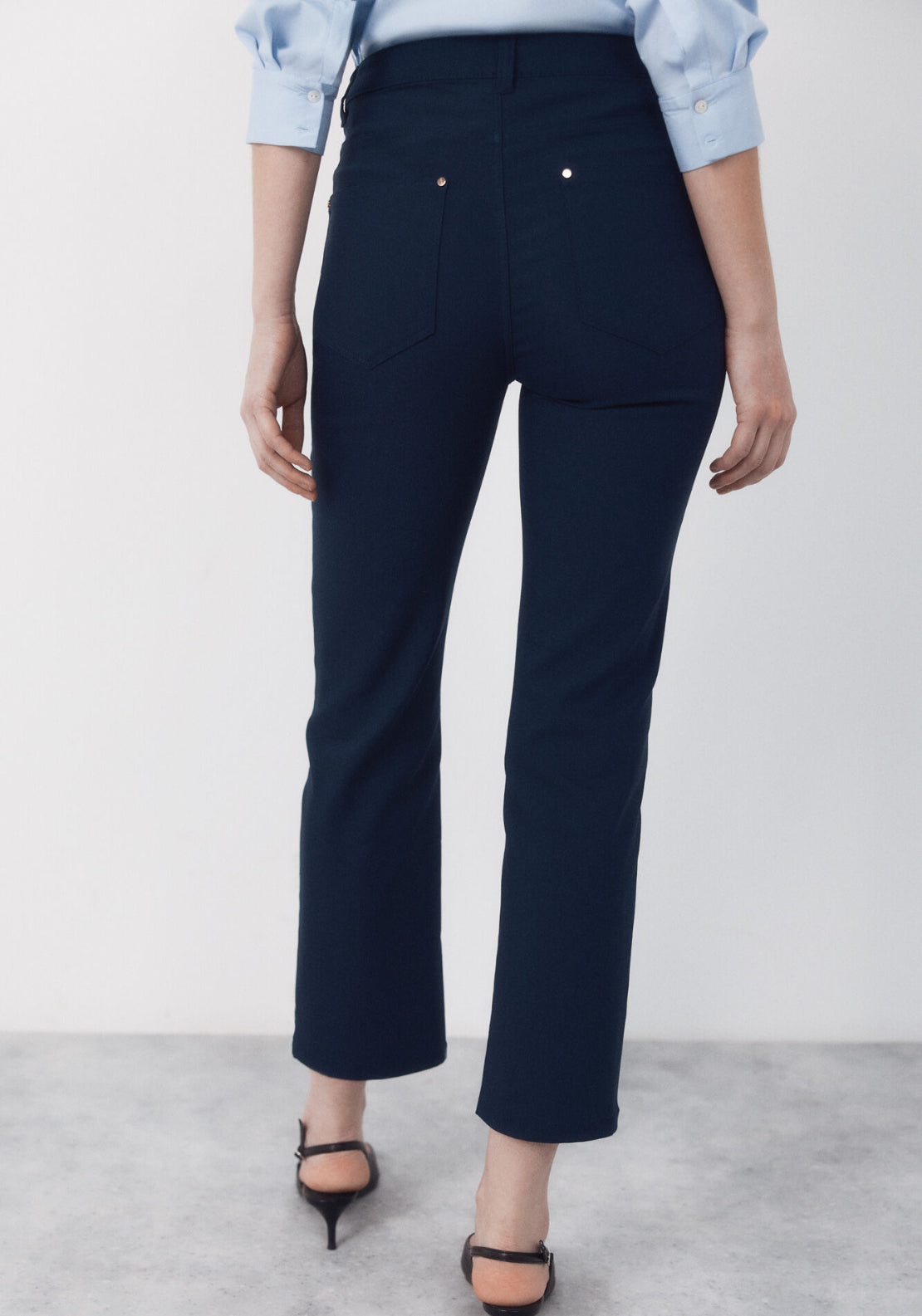 Cortefiel Skinny Trousers With Zips - Blue 2 Shaws Department Stores
