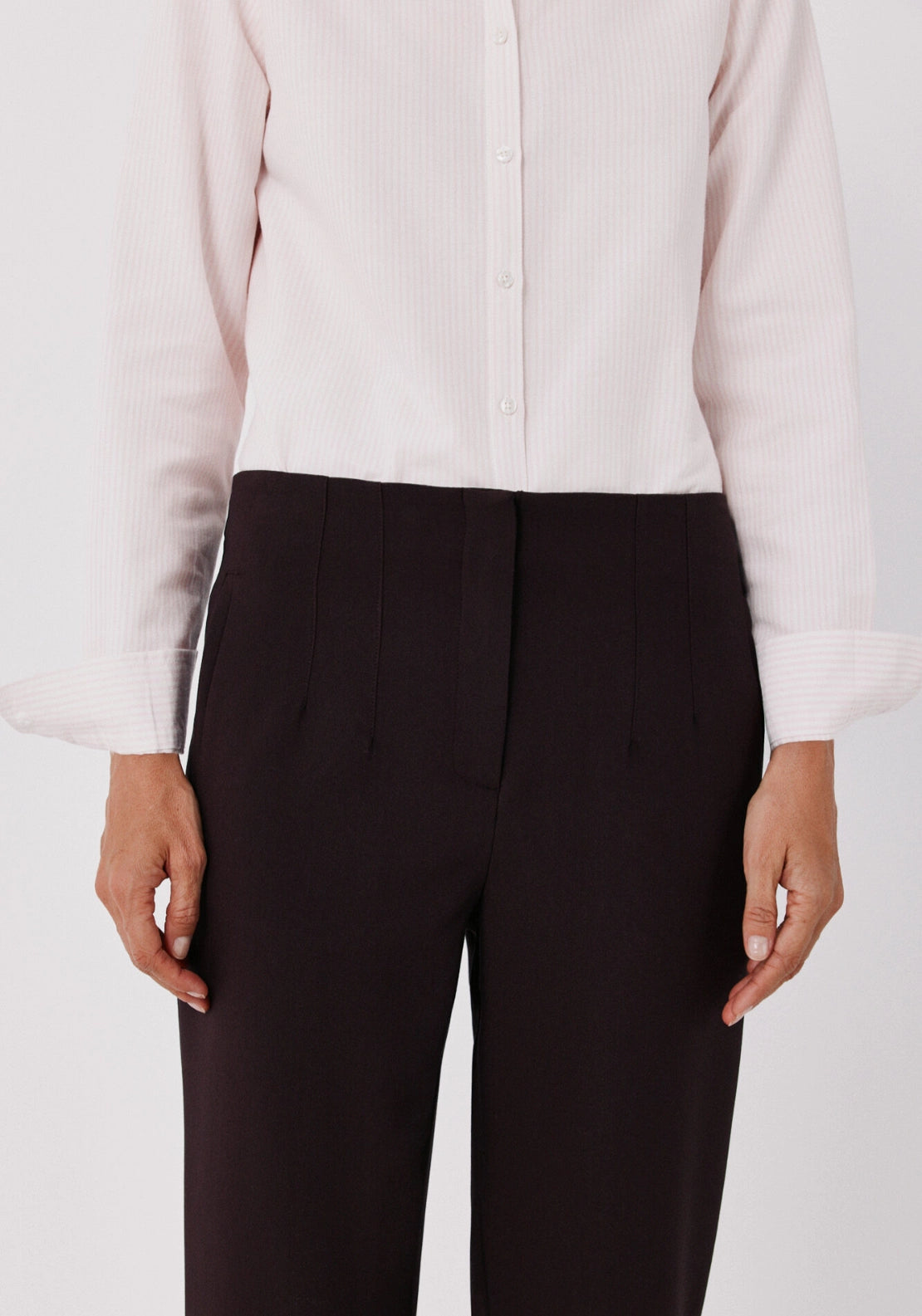 Tailored Slim Fit Trousers - Dark Brown
