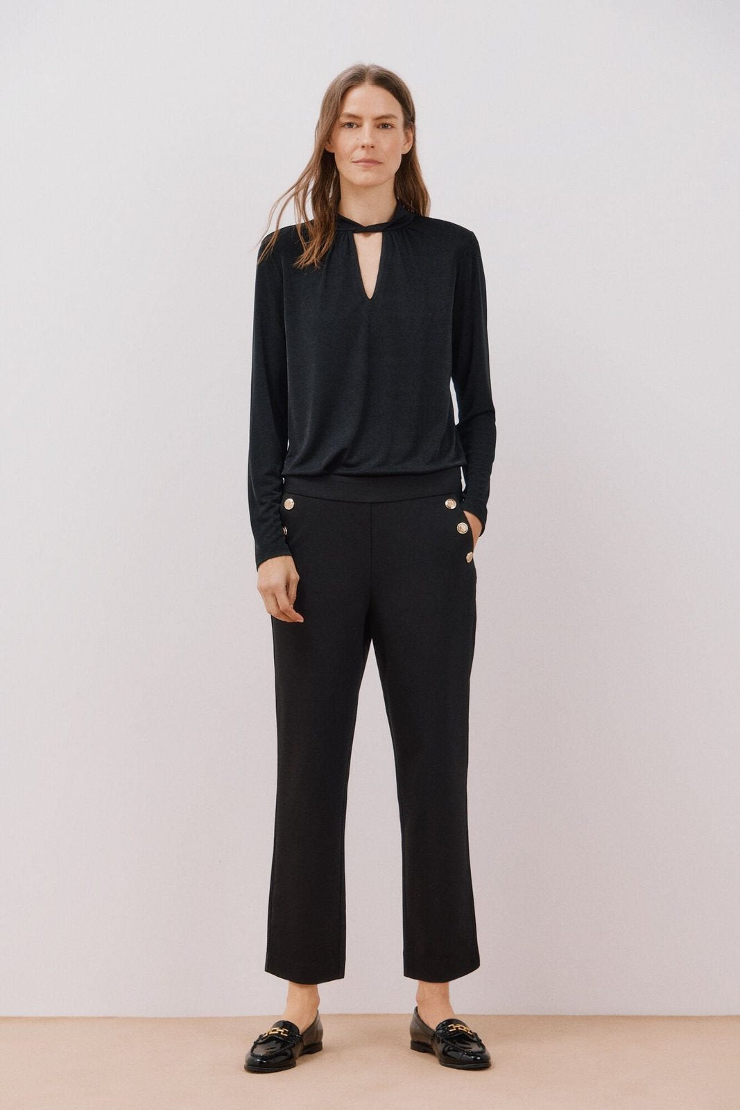 Cortefiel Button trousers - Black 4 Shaws Department Stores