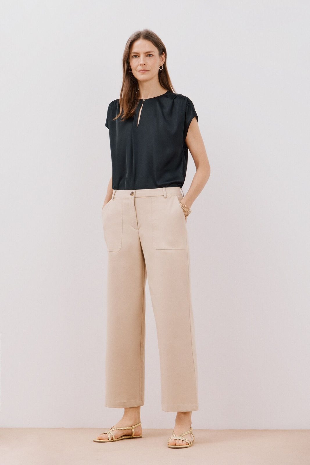 Cortefiel Trousers With Front Pockets - Beige 4 Shaws Department Stores