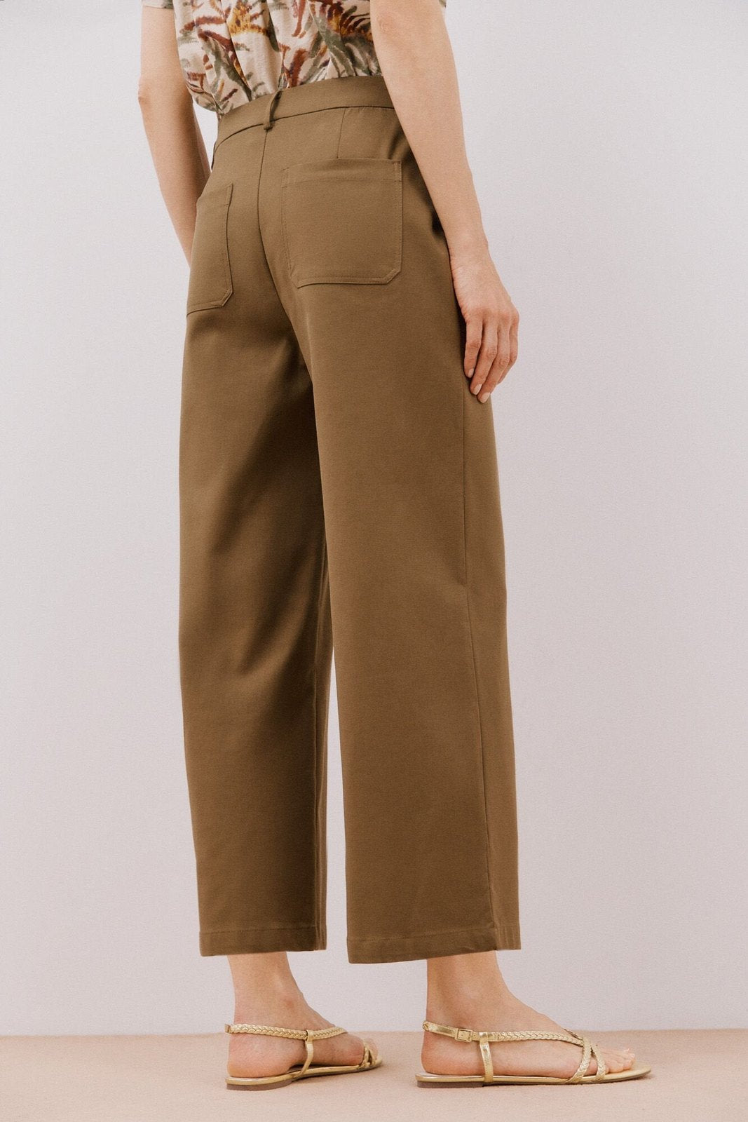 Cortefiel Trousers With Front Pockets - Light Khaki 6 Shaws Department Stores