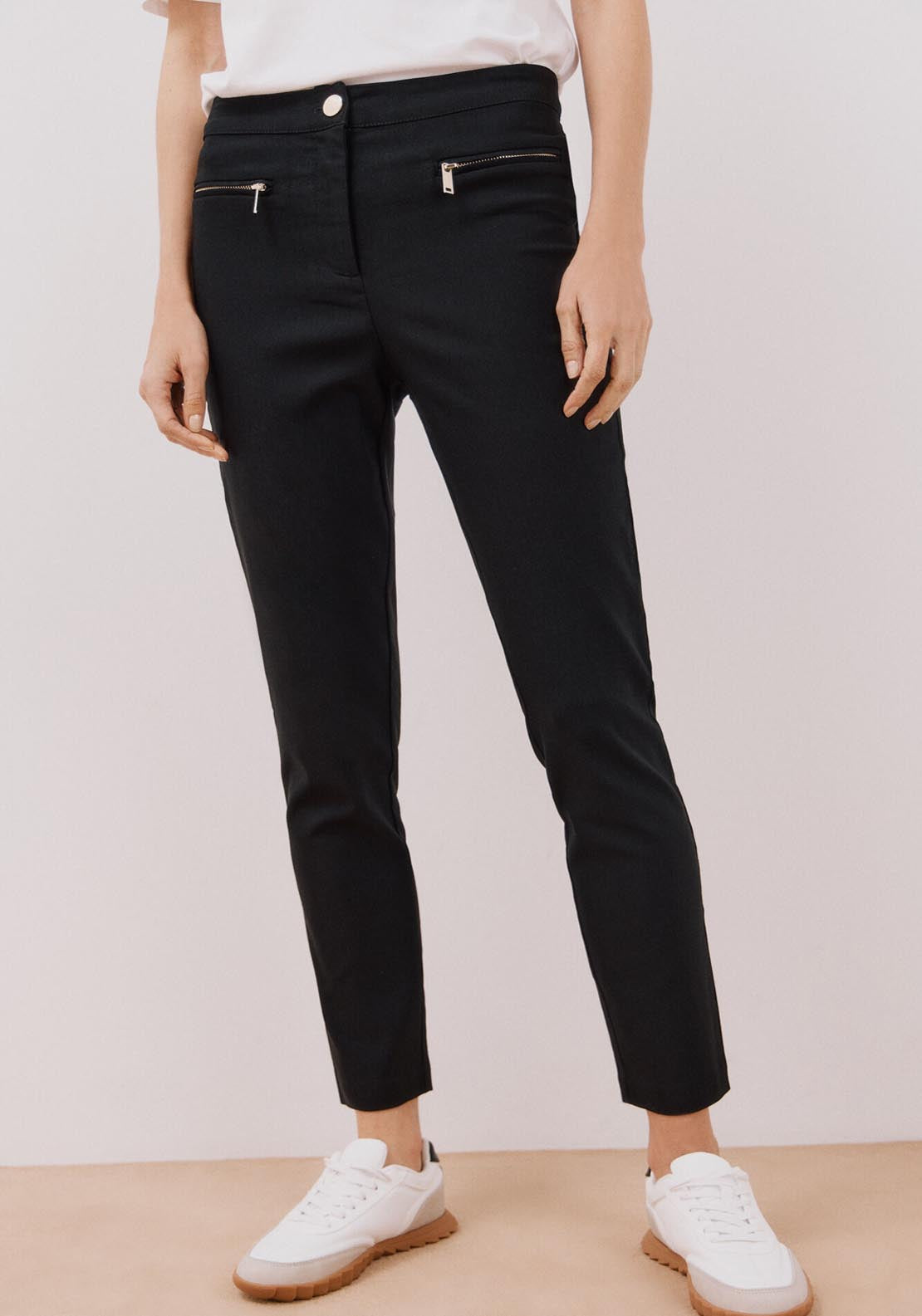Cortefiel Super Stretch Skinny Pants - Black 1 Shaws Department Stores