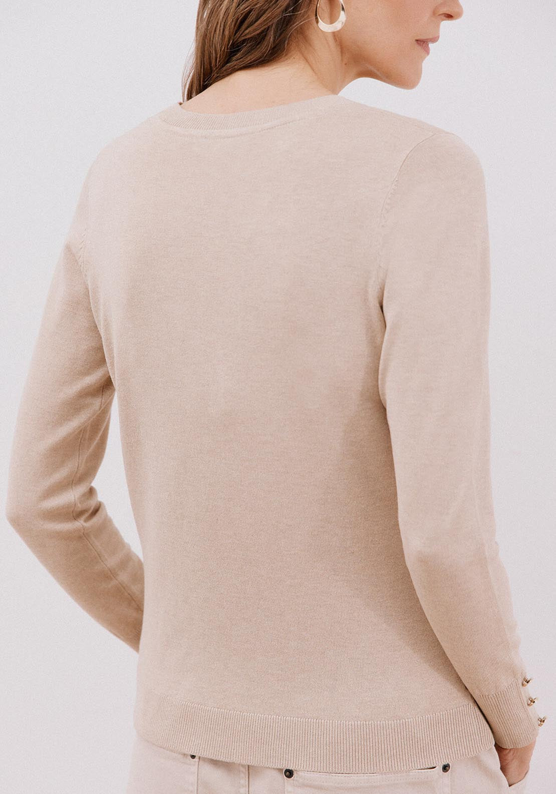 Short Sleeve Sweater - Beige