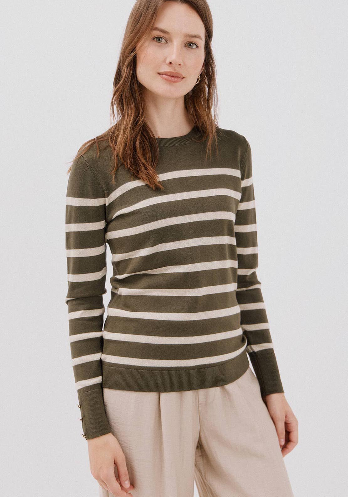 Striped Sweater - Beige