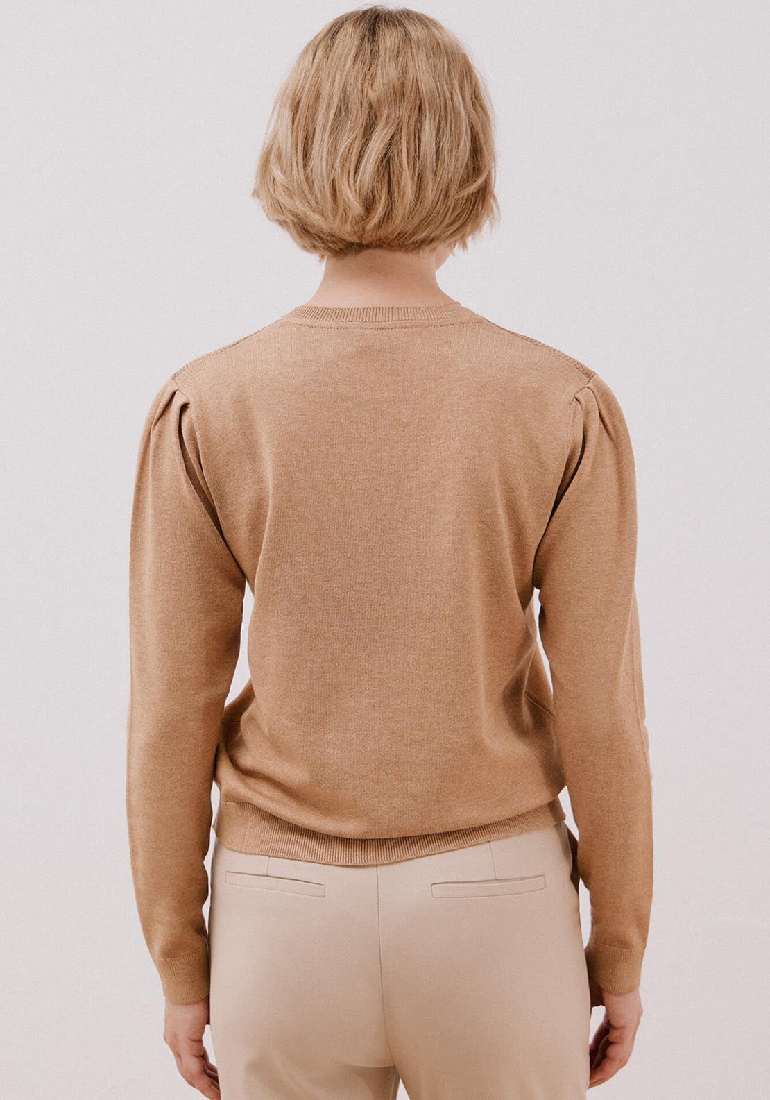 Ruffle Ornament Sweater - Brown