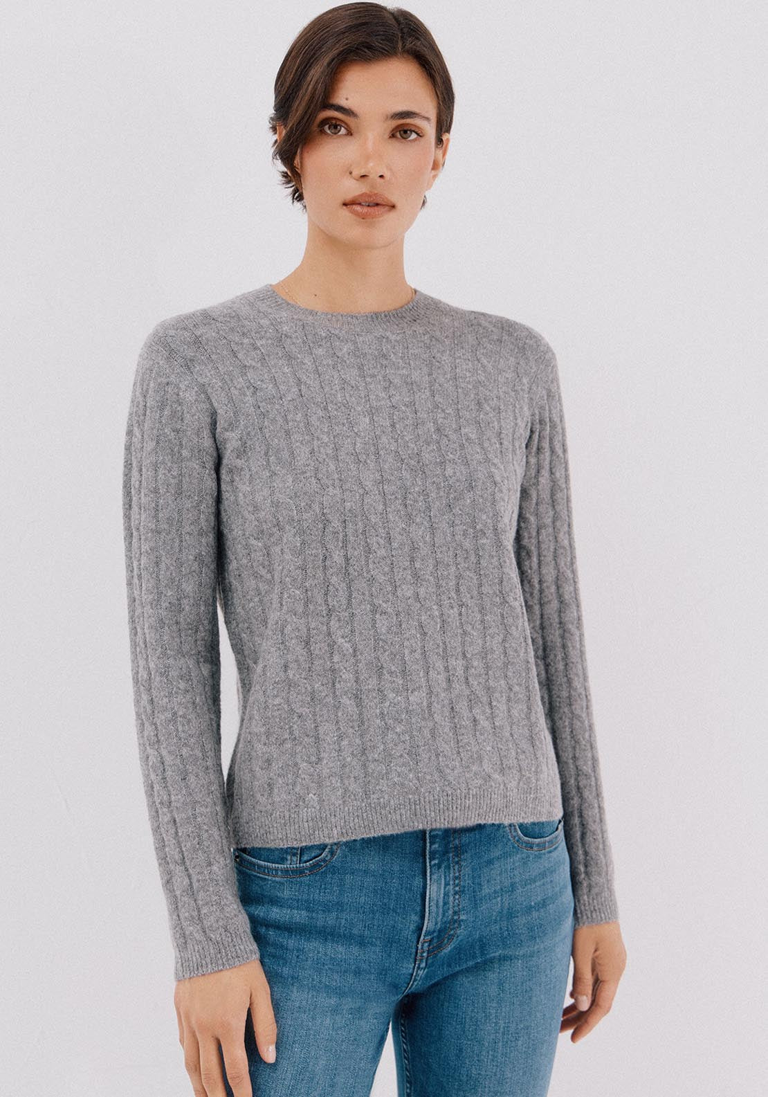 Soft Cable Sweater - Grey