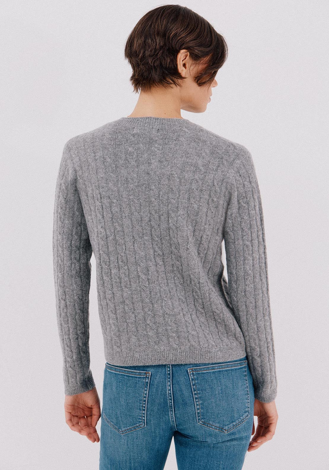 Soft Cable Sweater - Grey