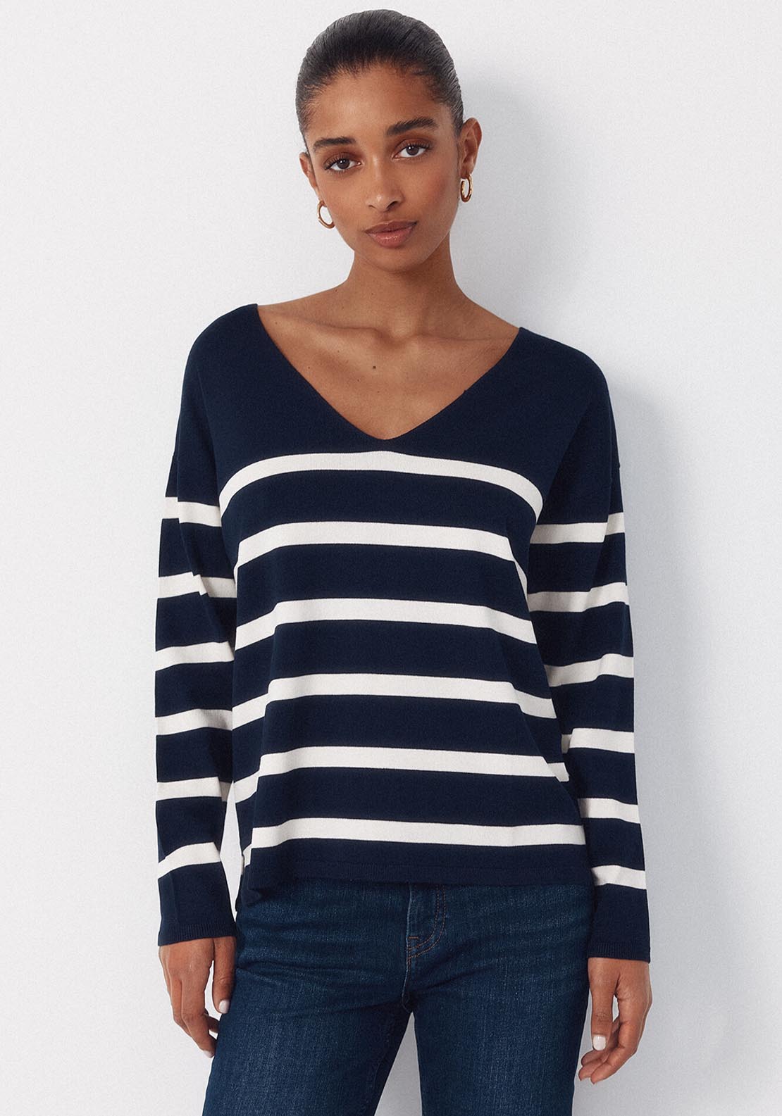 V Neck Jumper - Blue