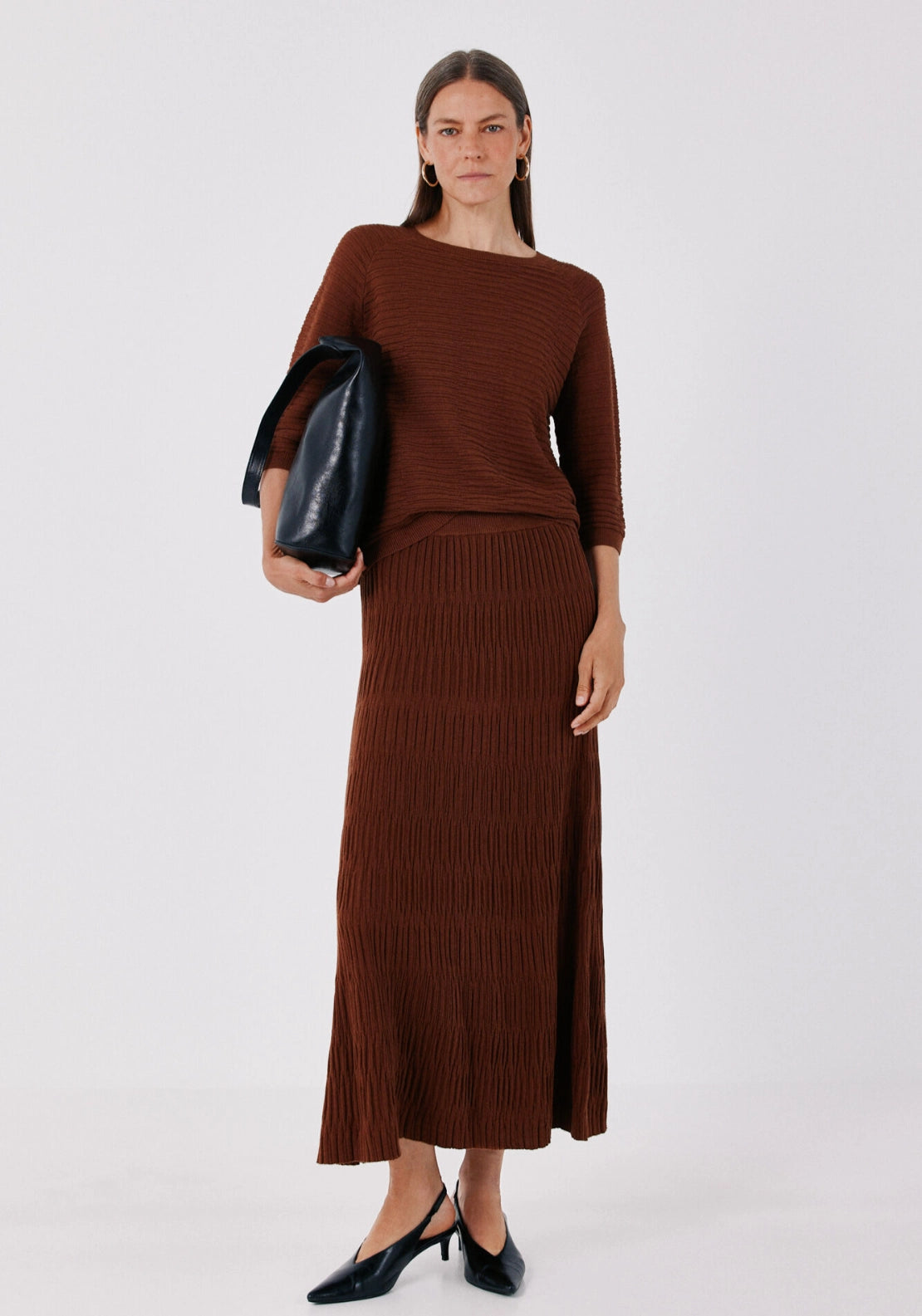 Textured Fine Knit Jumper - Tan
