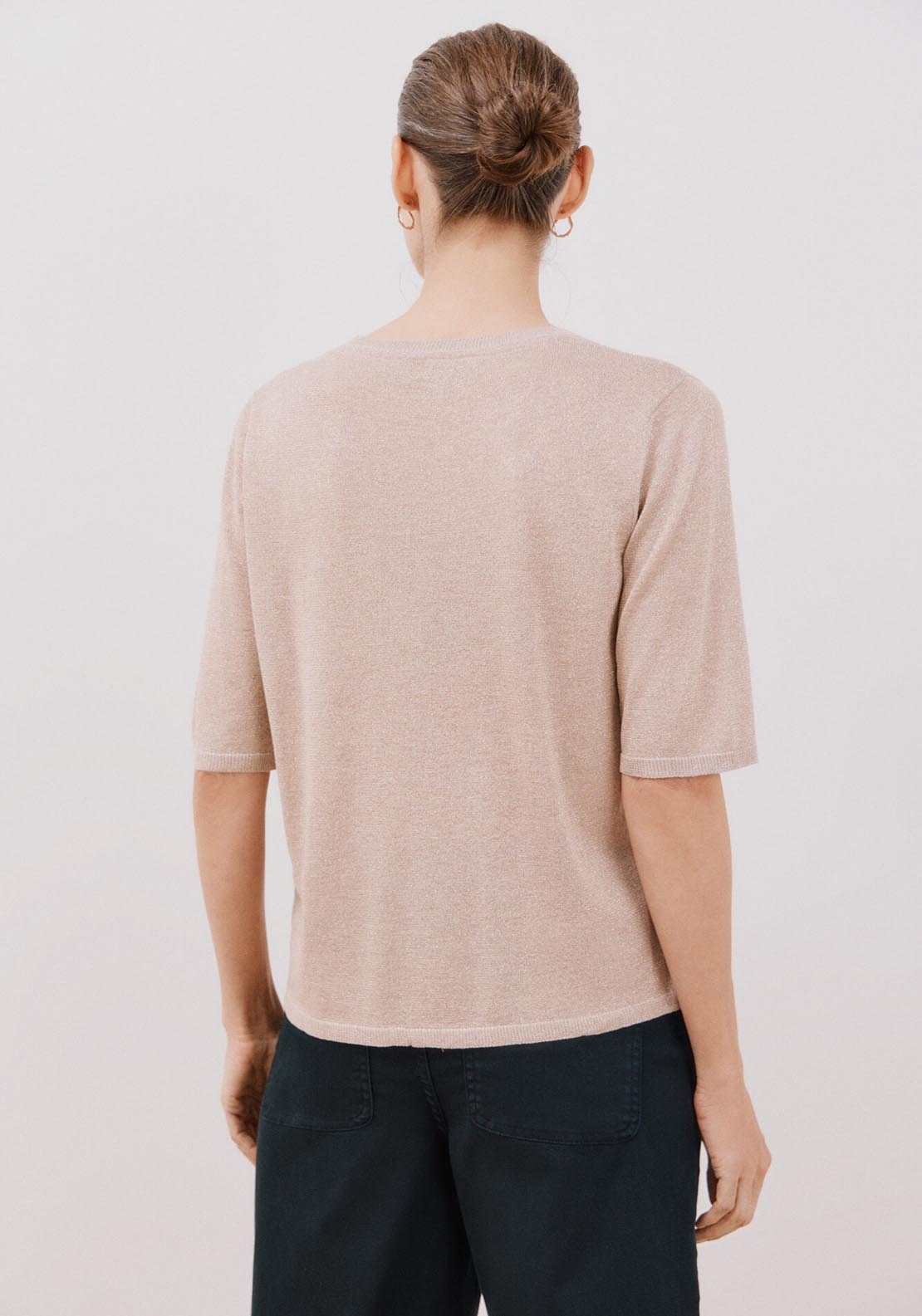 Cortefiel Metallic Jersey-Knit Jersey - Sand 5 Shaws Department Stores