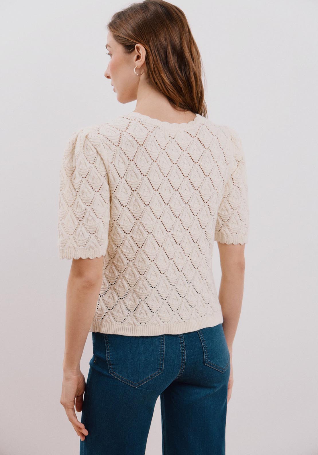 Cortefiel Jumper - Ivory 2 Shaws Department Stores