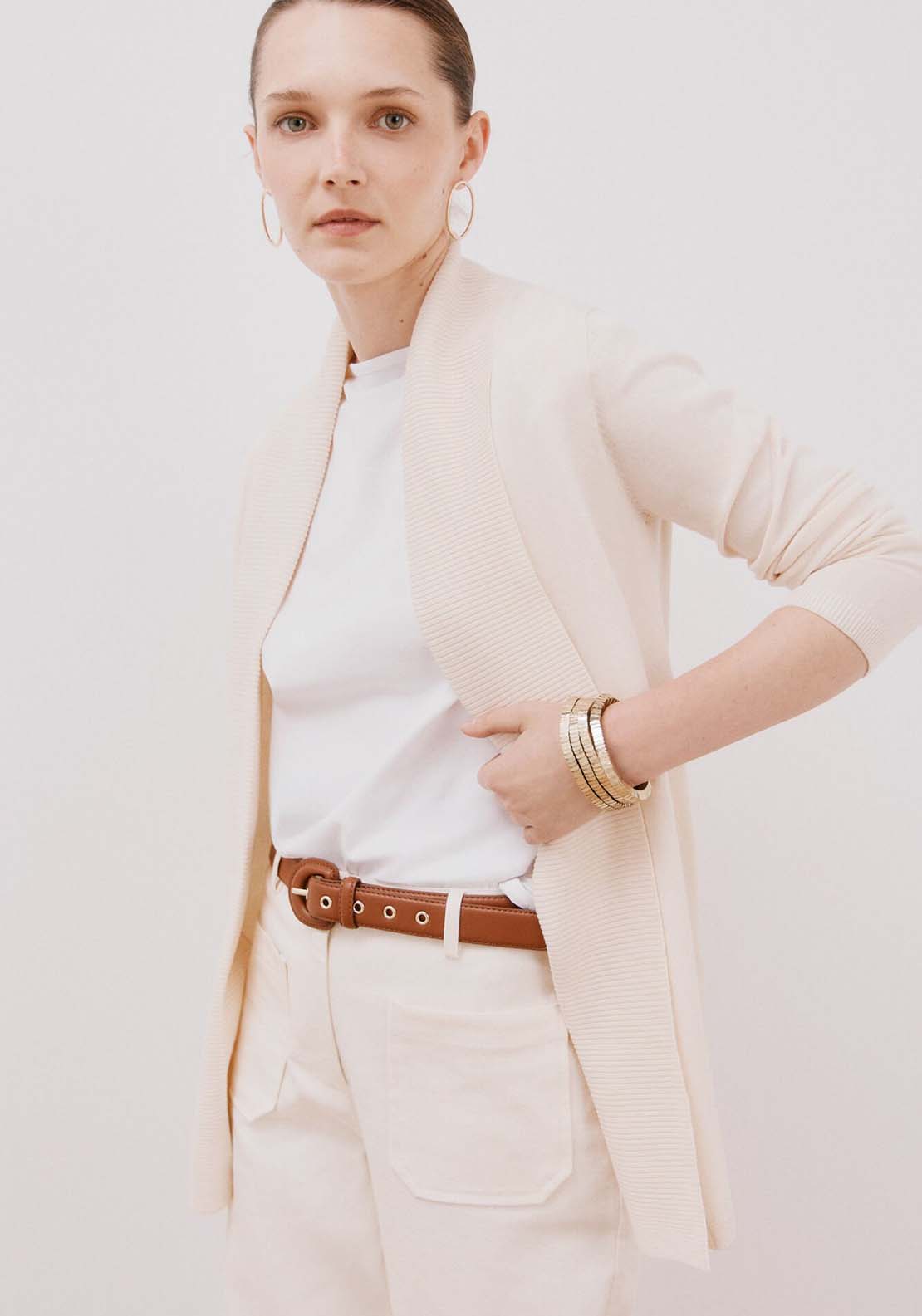 Shawl Collar Jacket - Cream