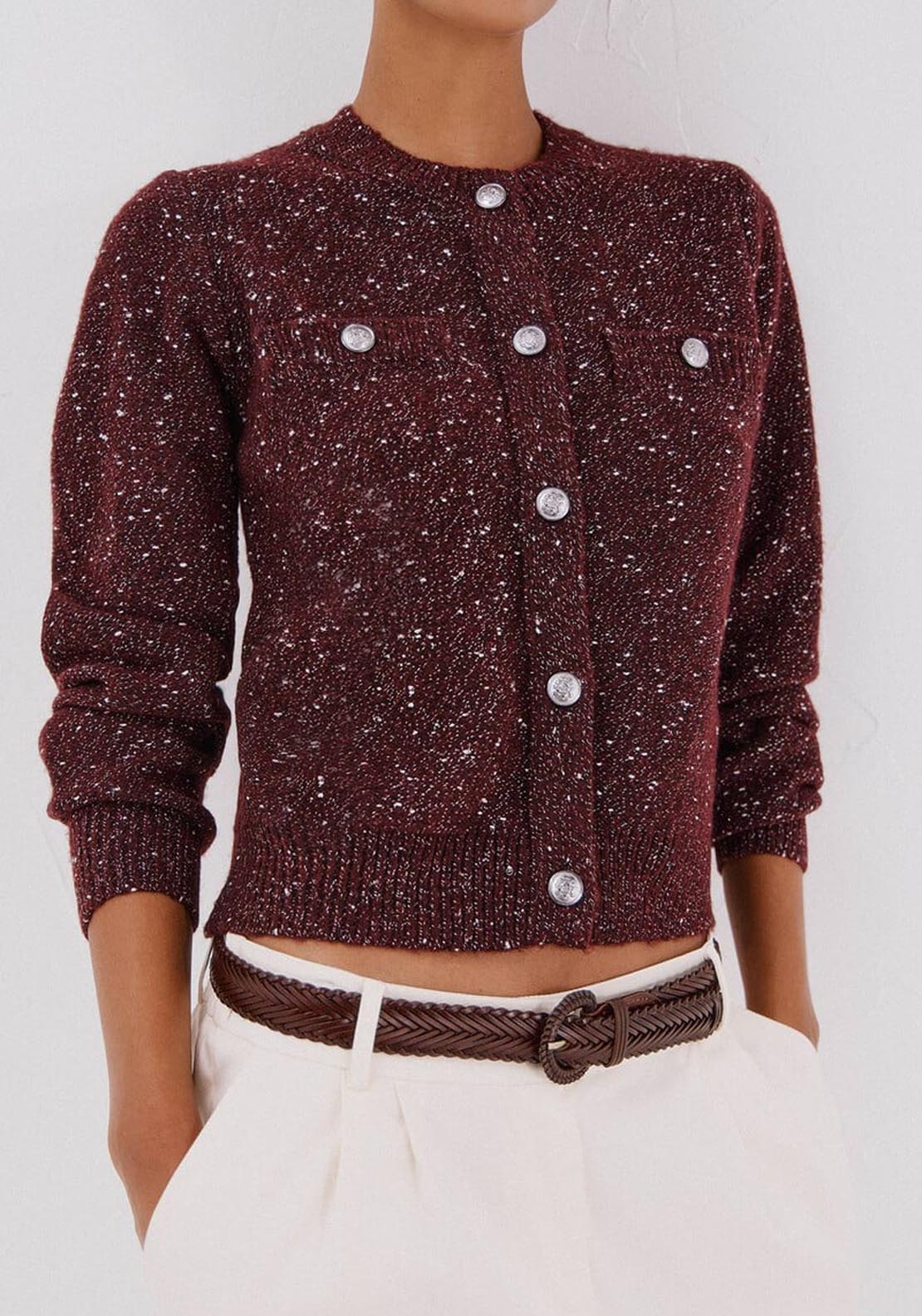 Cortefiel Short jacket with buttons - Red 5 Shaws Department Stores