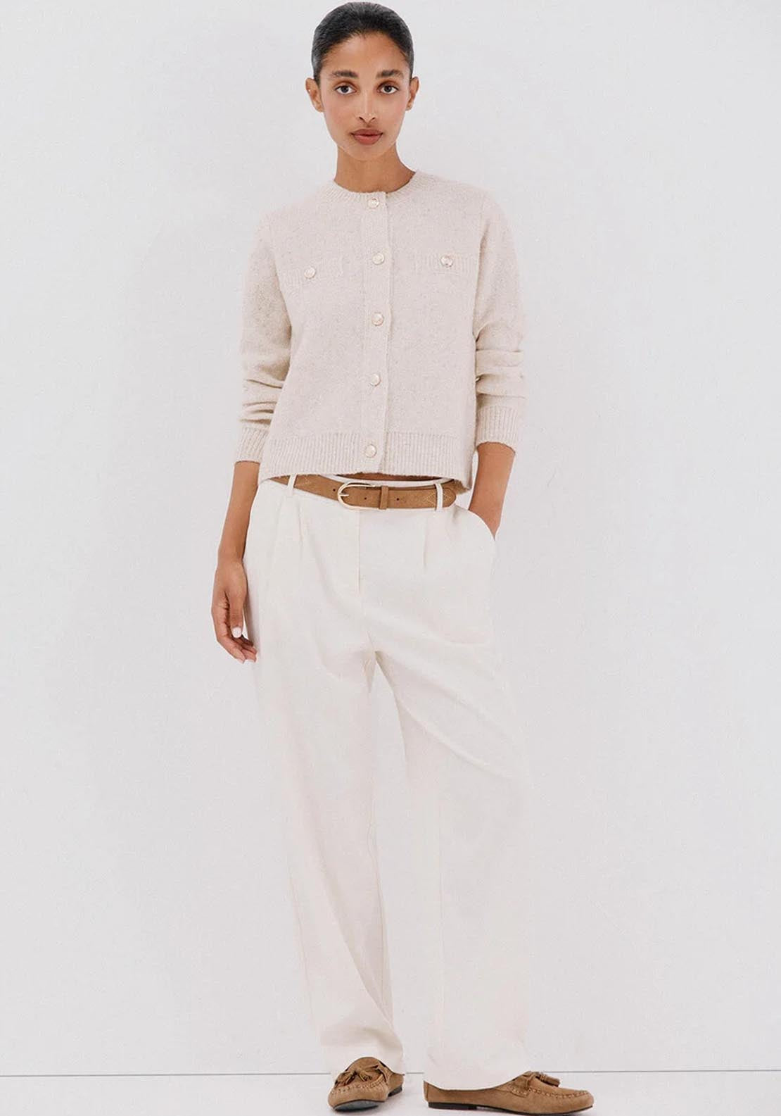 Cortefiel Short jacket with buttons - Cream 5 Shaws Department Stores