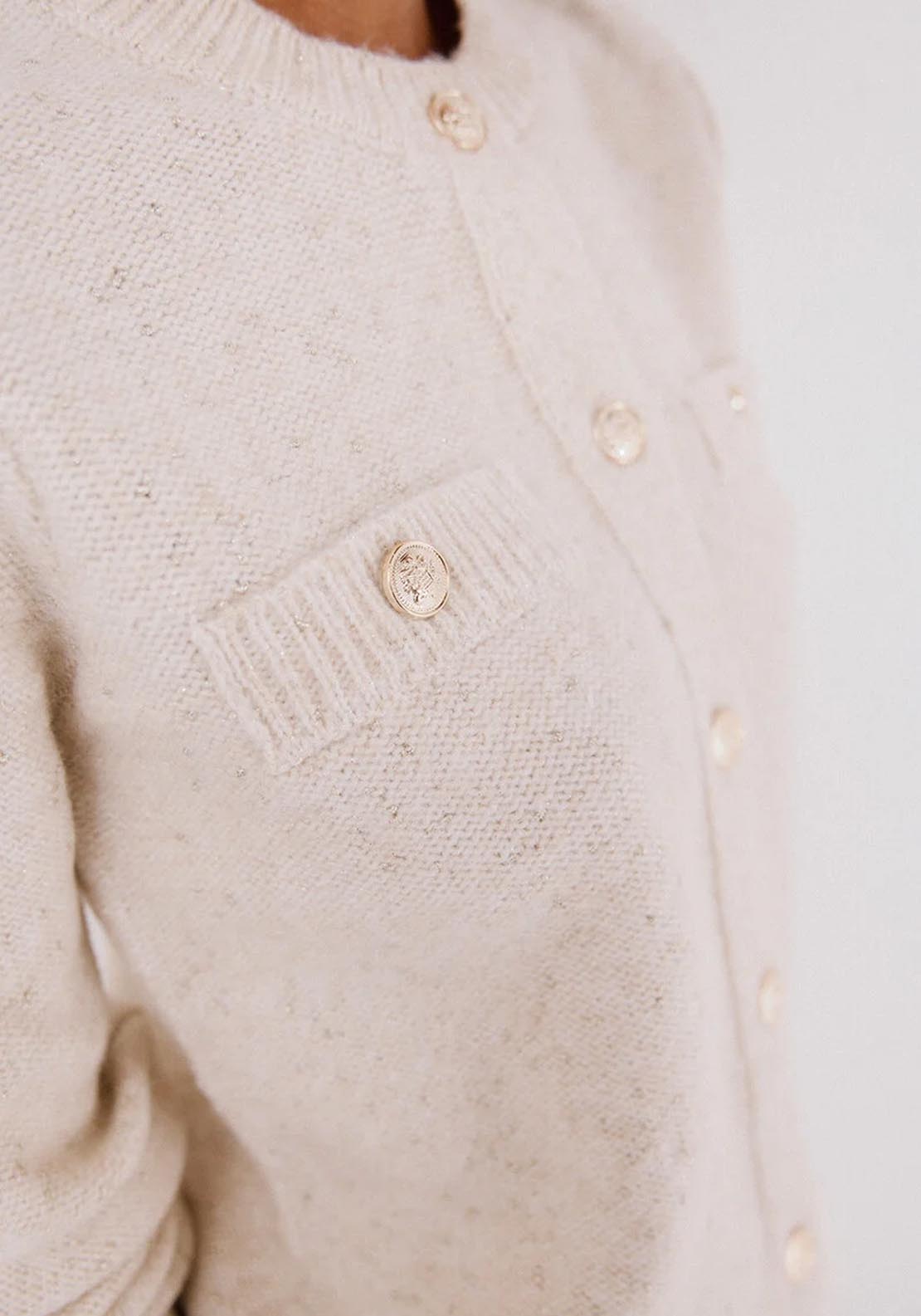Cortefiel Short jacket with buttons - Cream 3 Shaws Department Stores