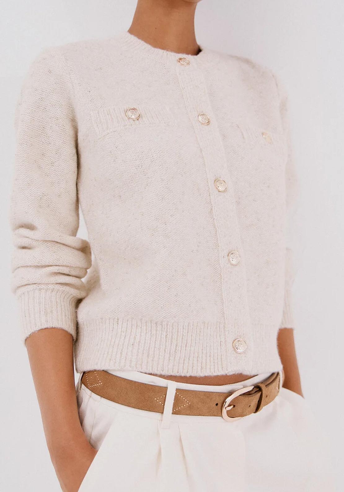 Cortefiel Short jacket with buttons - Cream 4 Shaws Department Stores