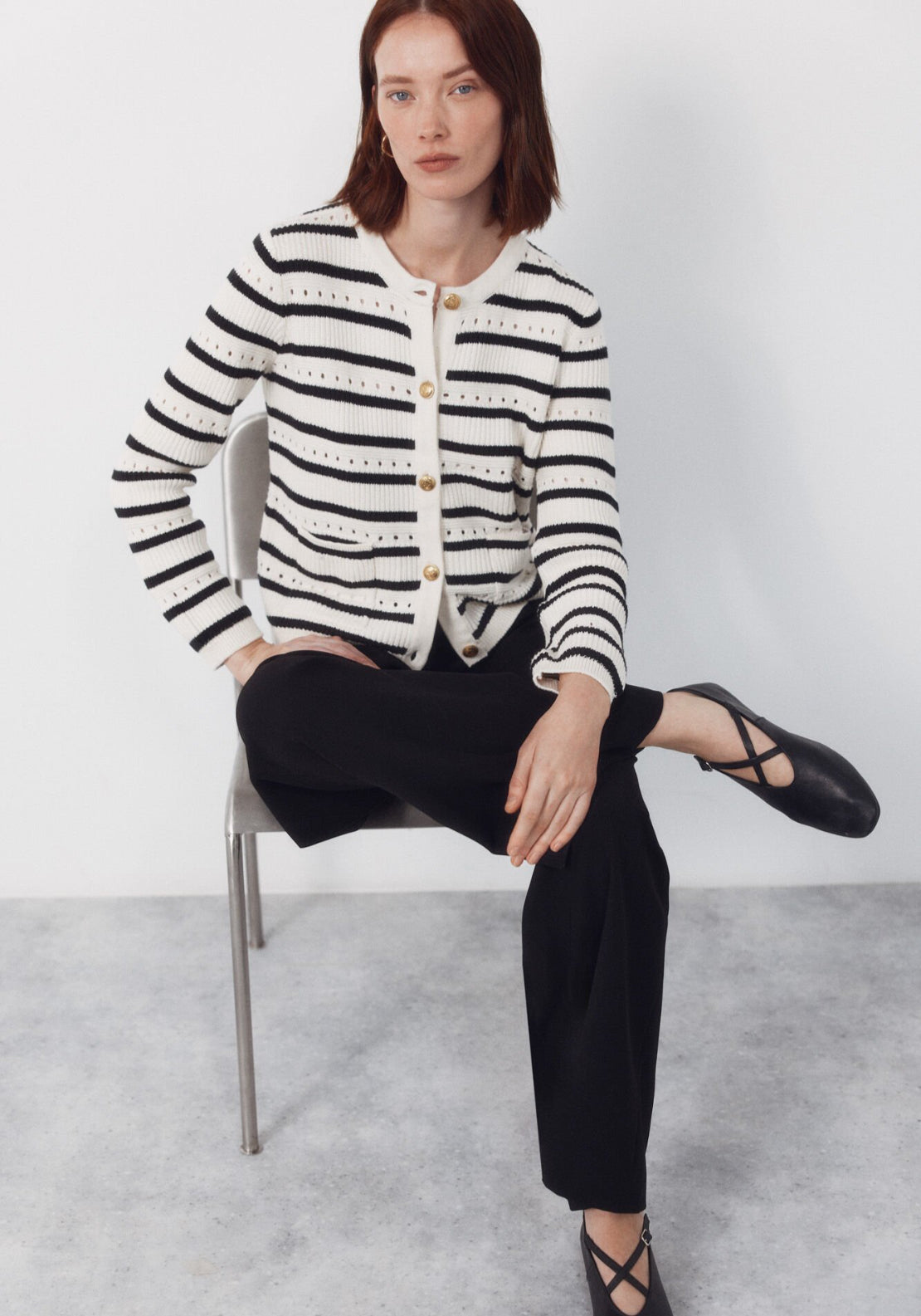 Cortefiel Short Buttoned Cotton Jacket - Cream 4 Shaws Department Stores