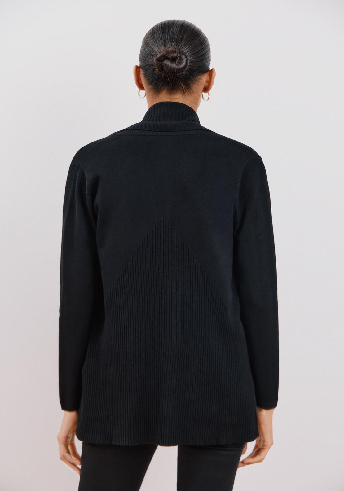 Cortefiel Long Sleeve Open Cardigan - Black 10 Shaws Department Stores