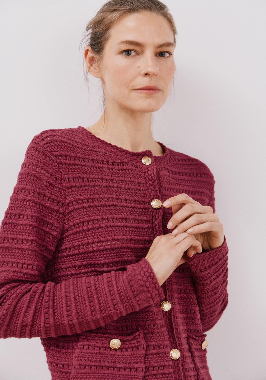 Cortefiel Short Jacket With Buttons - Fuchsia 4 Shaws Department Stores