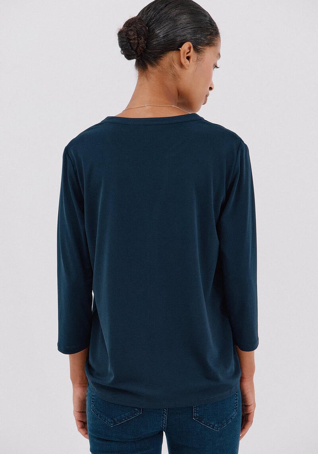 Basic Mandarin Neckline Shirt - Blue